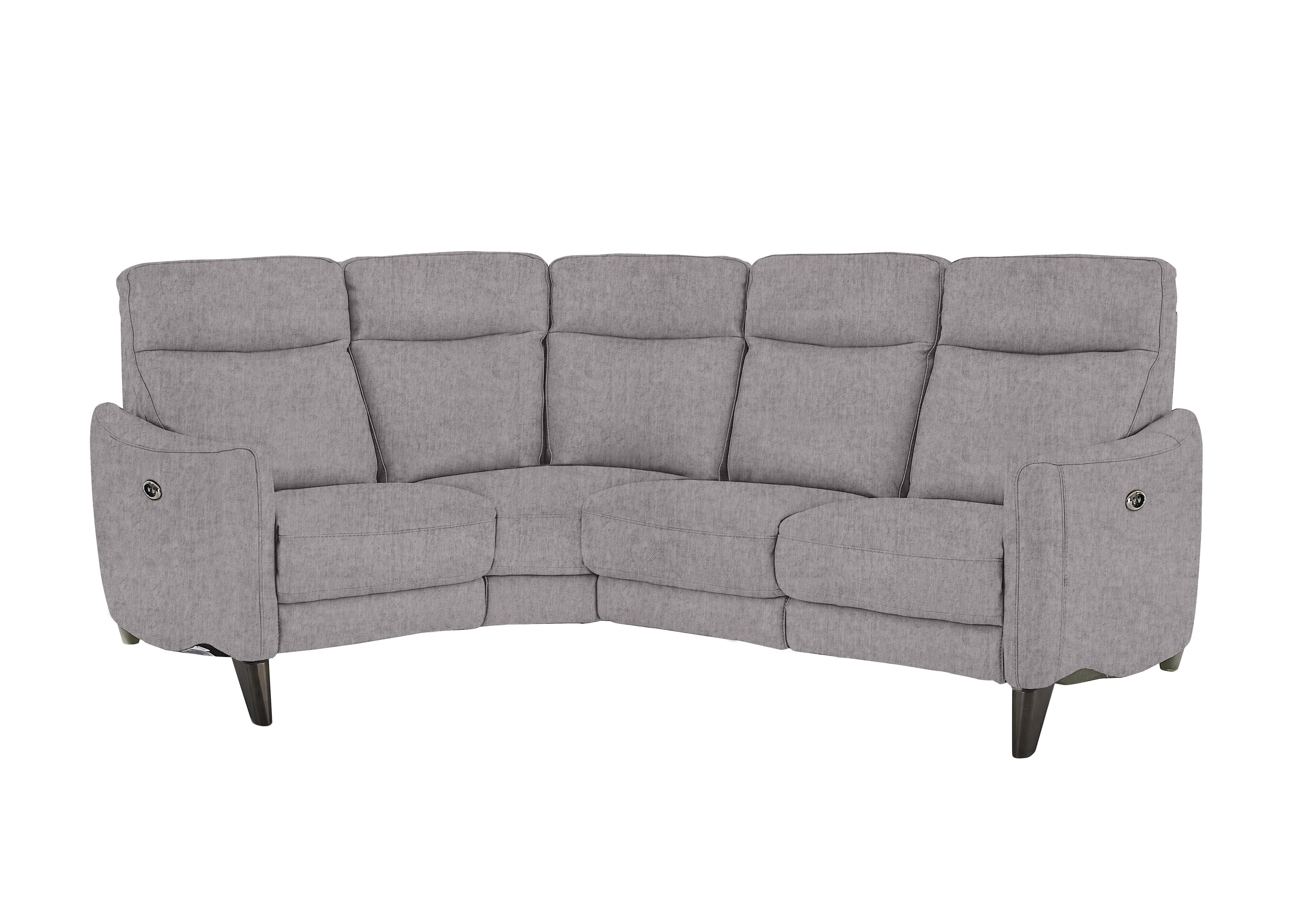 Compact Collection Petit Fabric Corner Sofa in Fab-Meo-R27 Pewter on Furniture Village