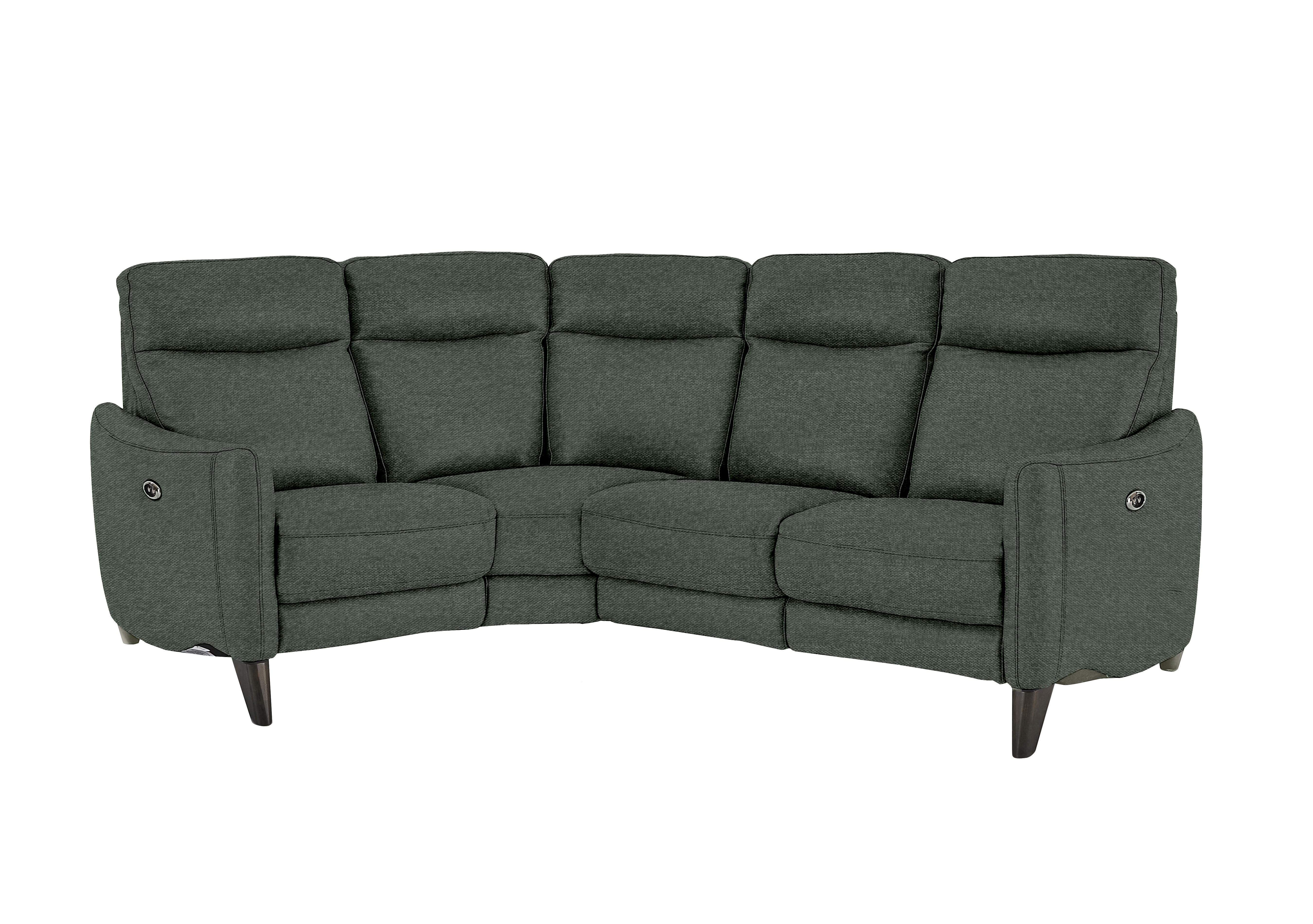 Compact Collection Petit Fabric Corner Sofa in Fab-Ska-R48 Moss Green on Furniture Village