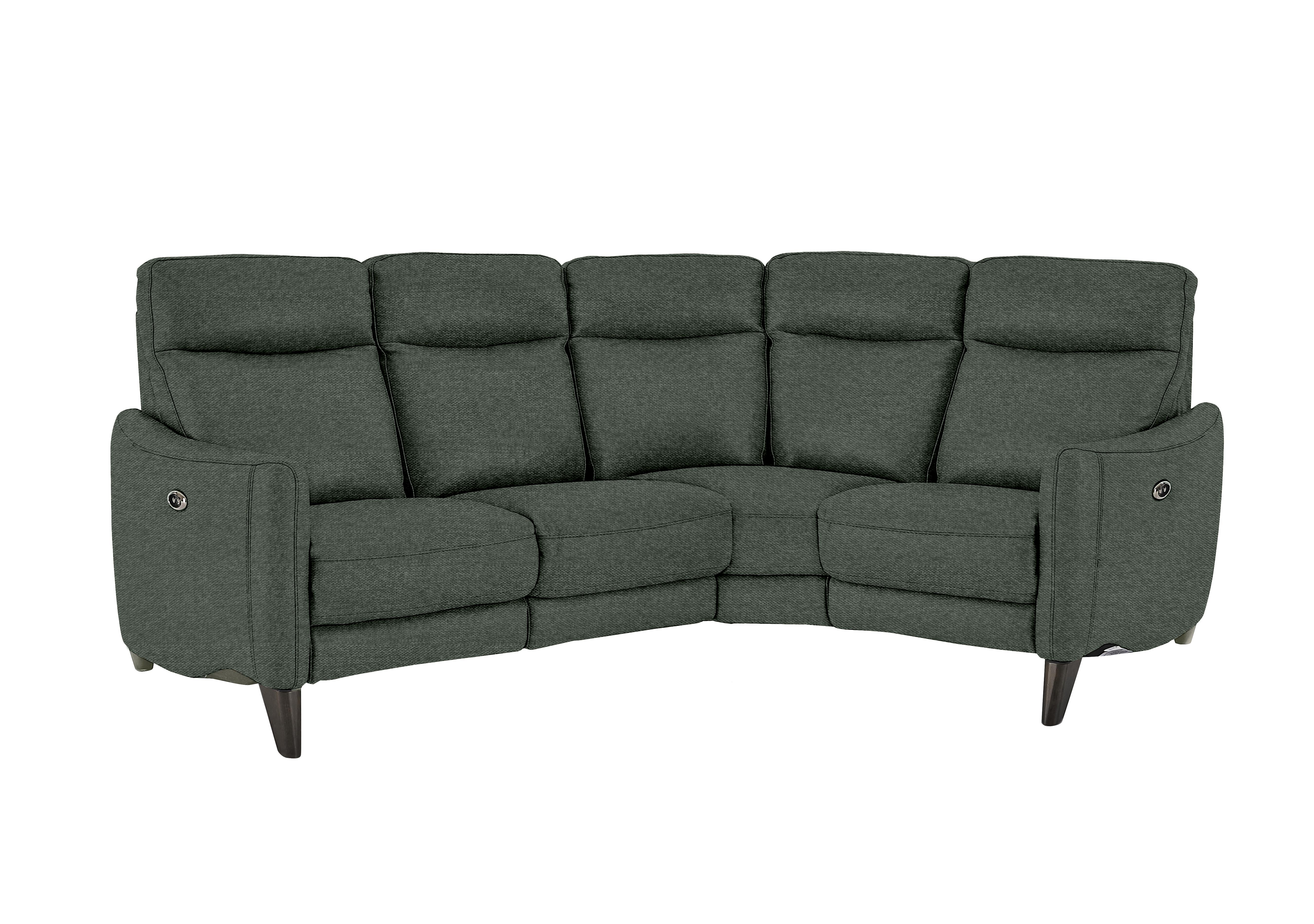 Compact Collection Petit Fabric Corner Sofa in Fab-Ska-R48 Moss Green on Furniture Village