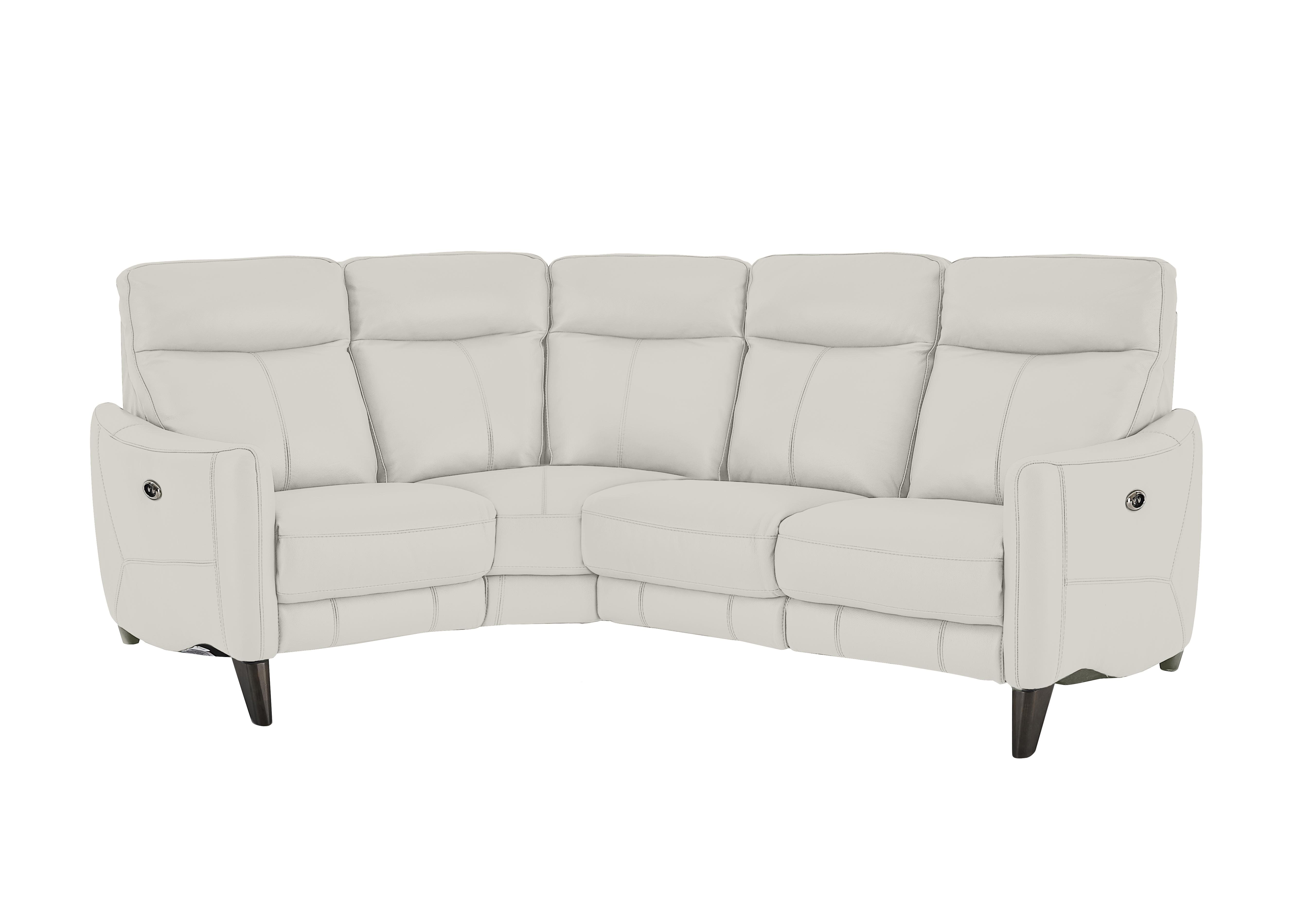 Compact Collection Petit Leather Corner Sofa in Bv-156e Frost on Furniture Village