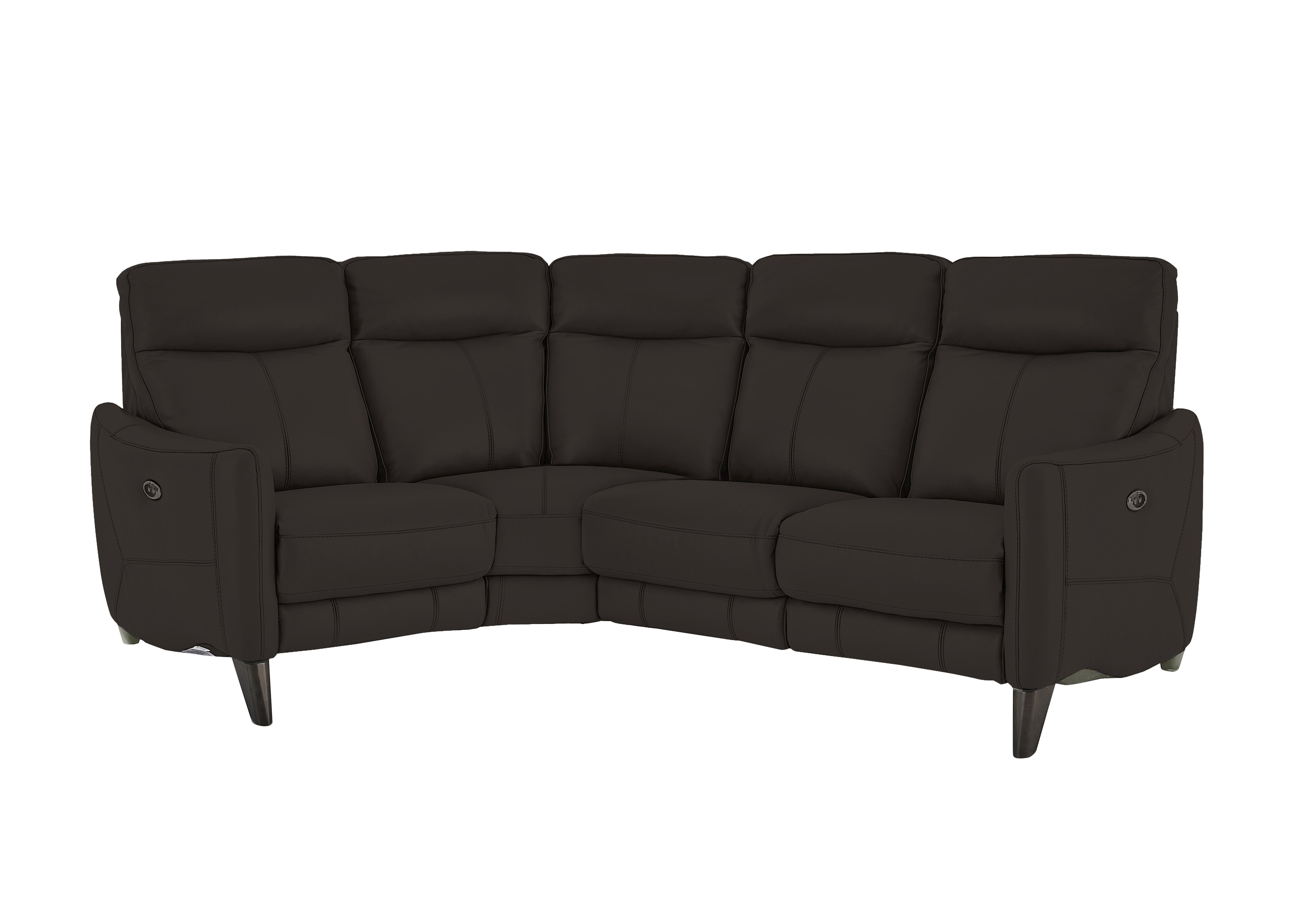 Compact Collection Petit Leather Corner Sofa in Bv-1748 Dark Chocolate on Furniture Village