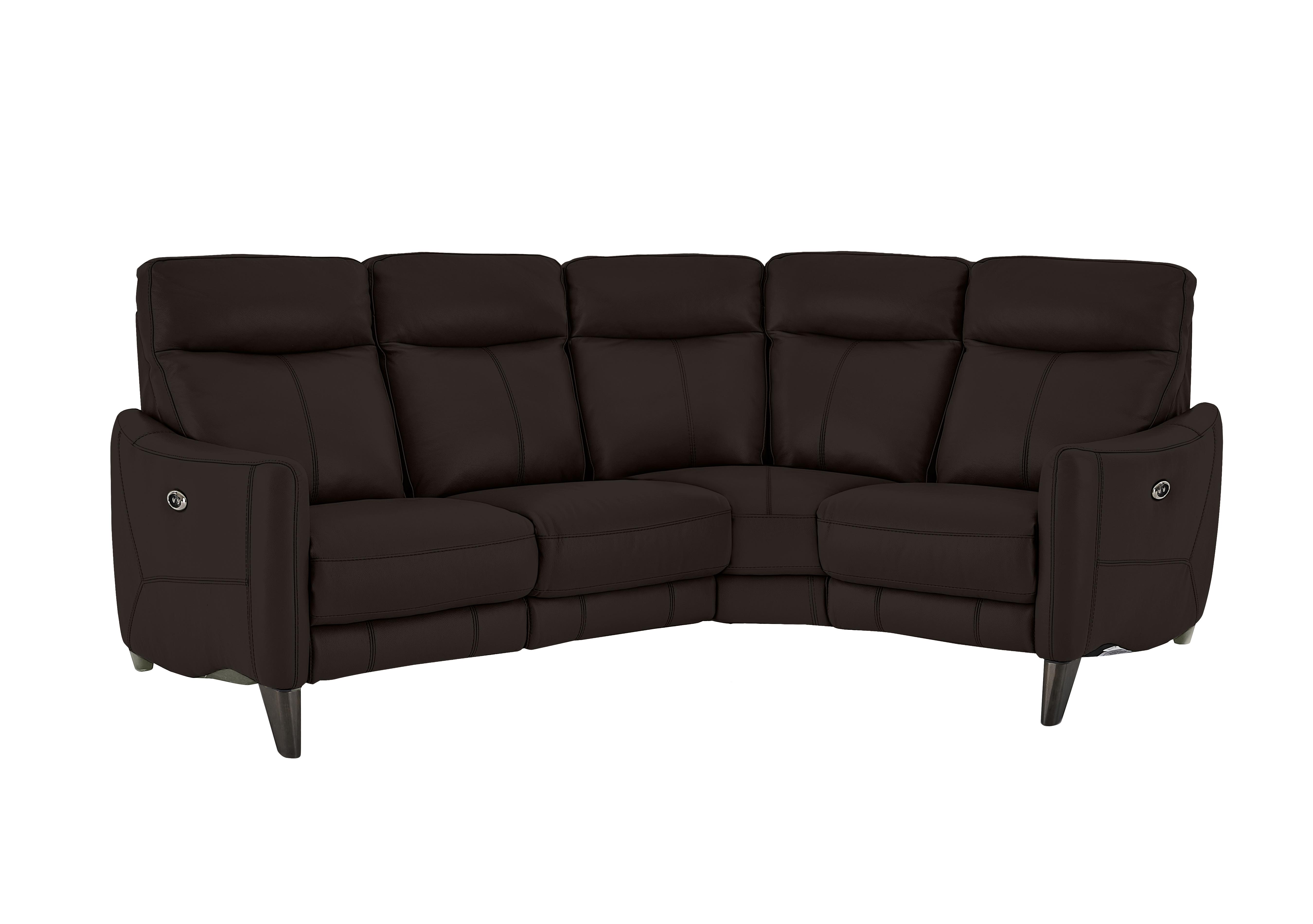 Compact Collection Petit Leather Corner Sofa in Bv-1748 Dark Chocolate on Furniture Village