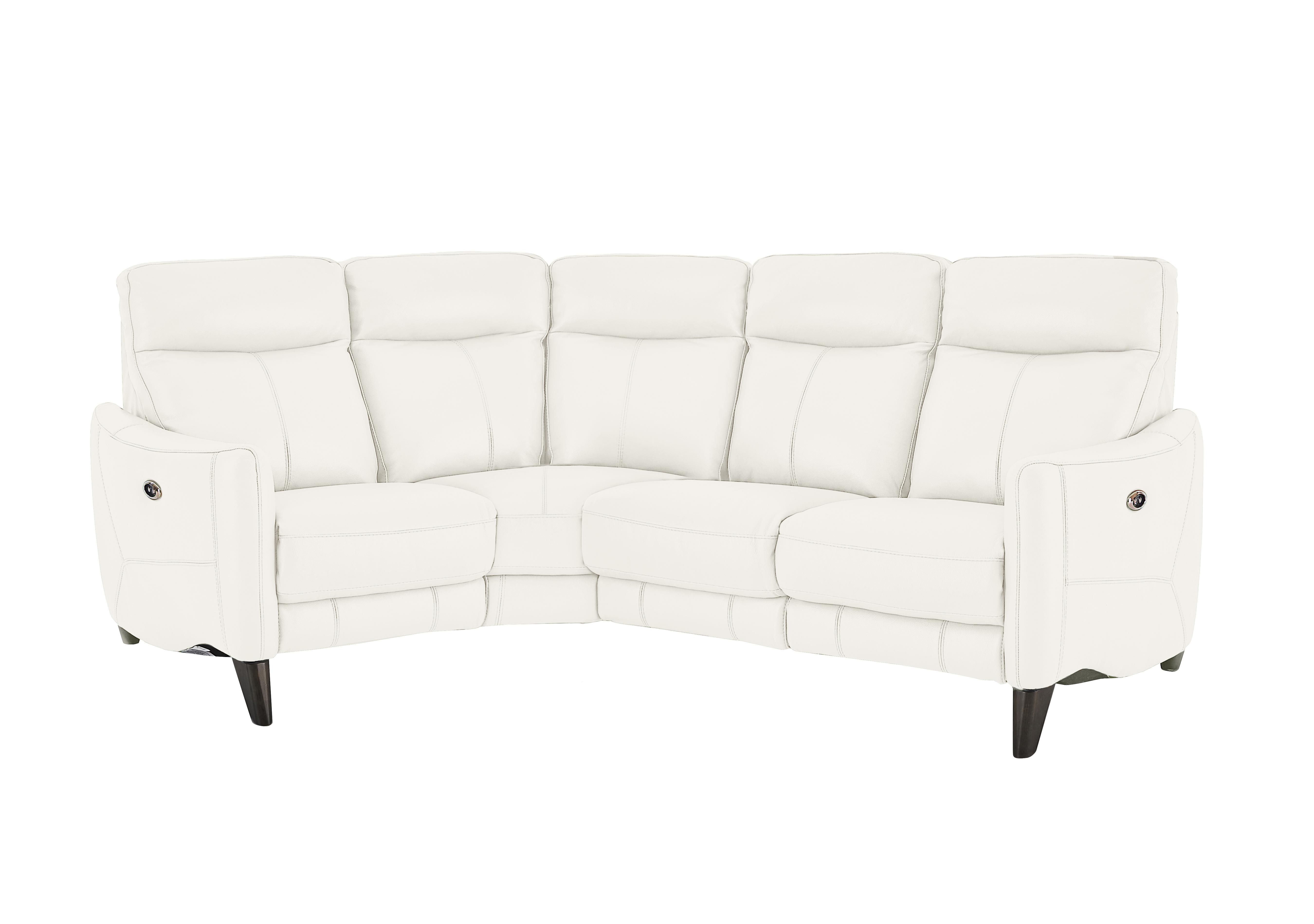 Compact Collection Petit Leather Corner Sofa in Bv-744d Star White on Furniture Village