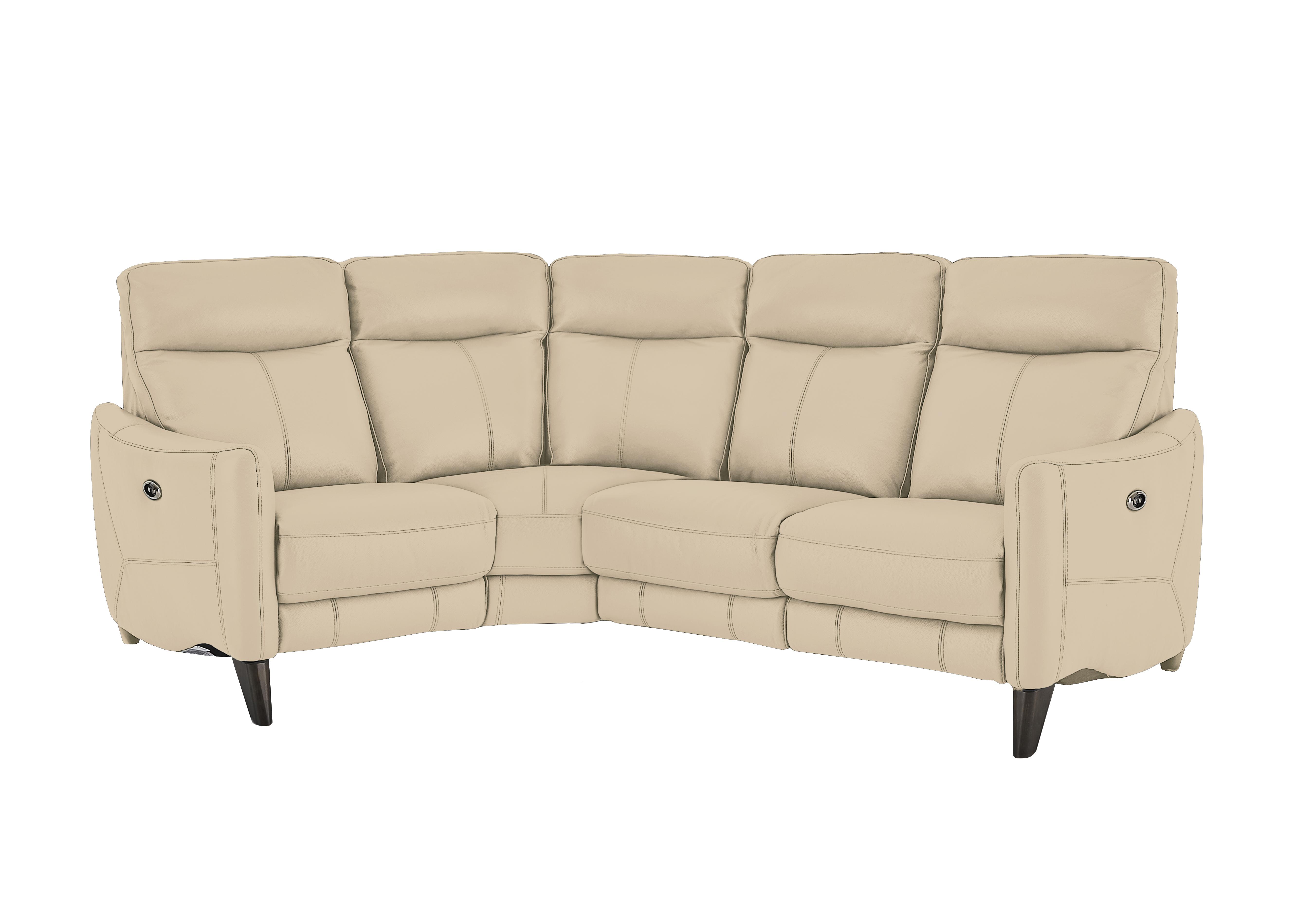 Compact Collection Petit Leather Corner Sofa in Bv-862c Bisque on Furniture Village