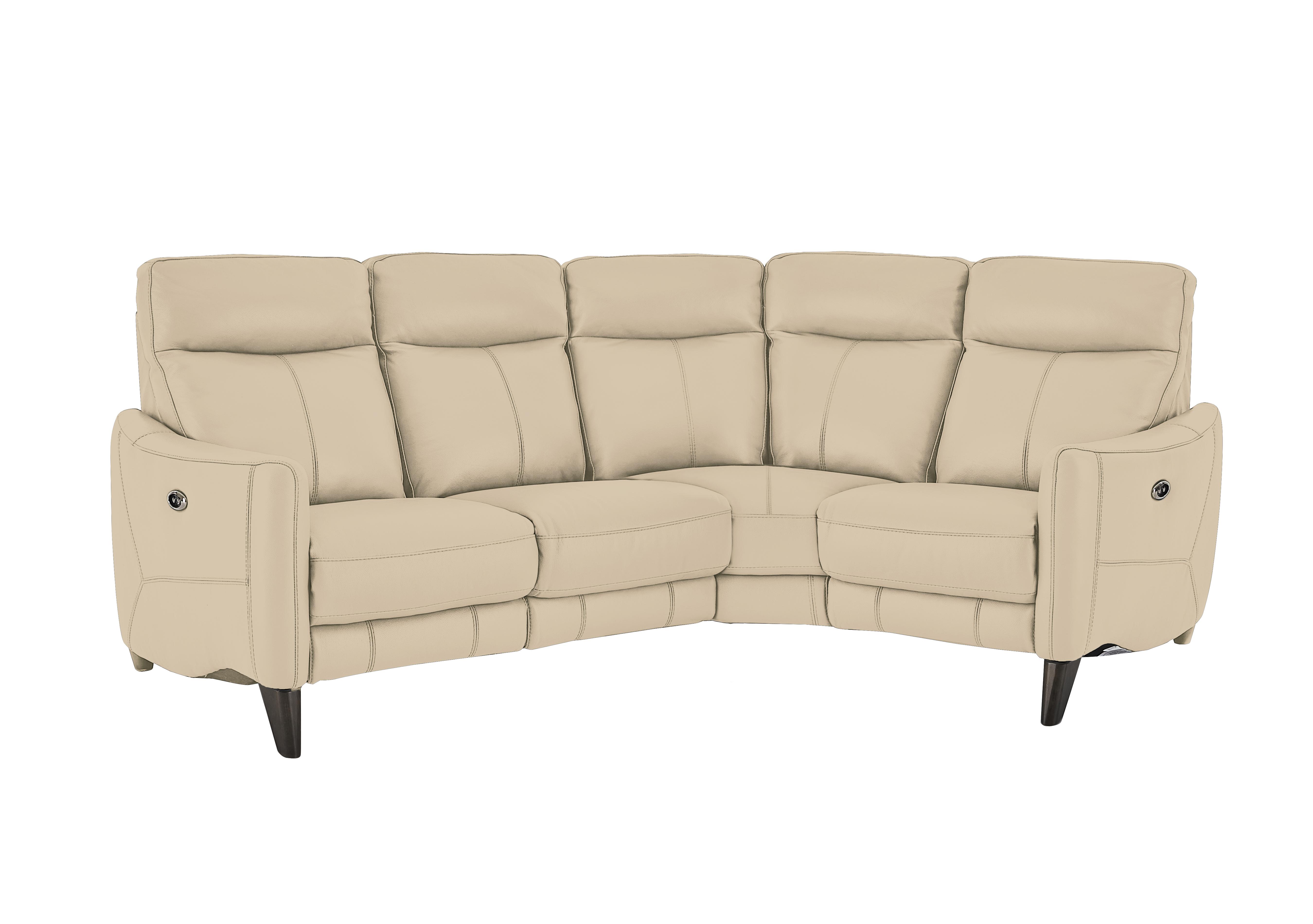 Compact Collection Petit Leather Corner Sofa in Bv-862c Bisque on Furniture Village