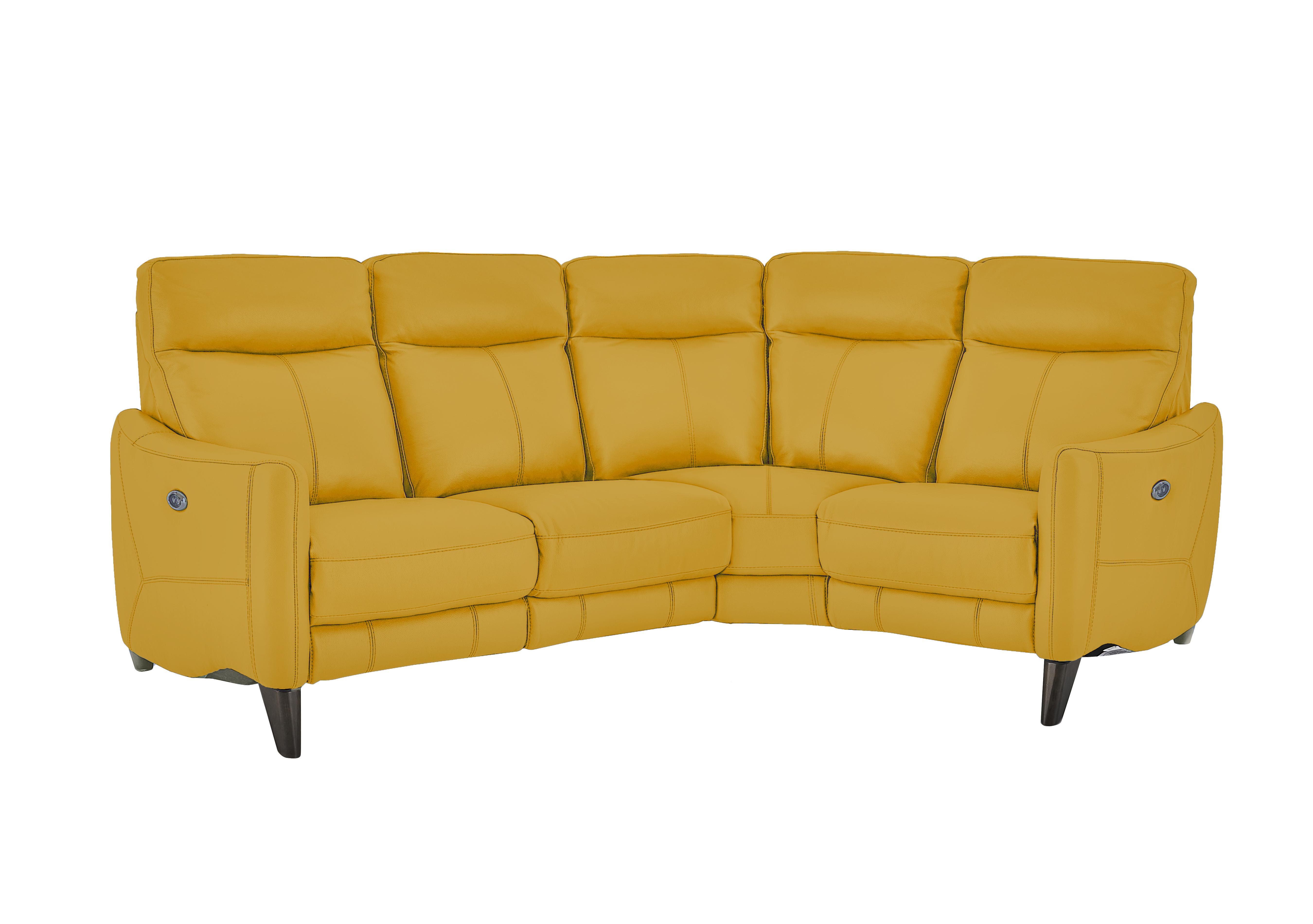 Compact Collection Petit Leather Corner Sofa in Nc-303e Sunflower on Furniture Village