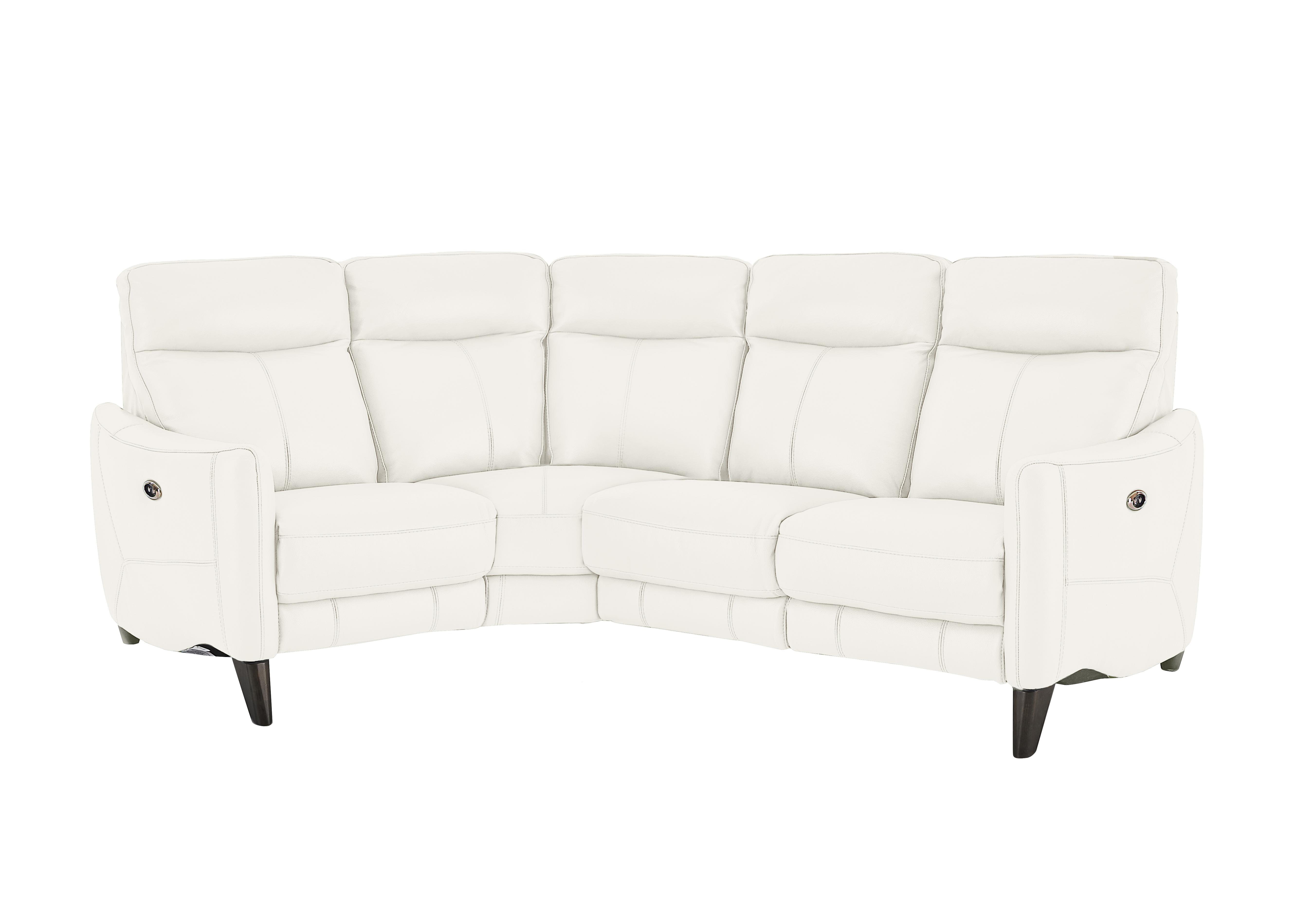 Compact Collection Petit Leather Corner Sofa in Nc-744d Star White on Furniture Village