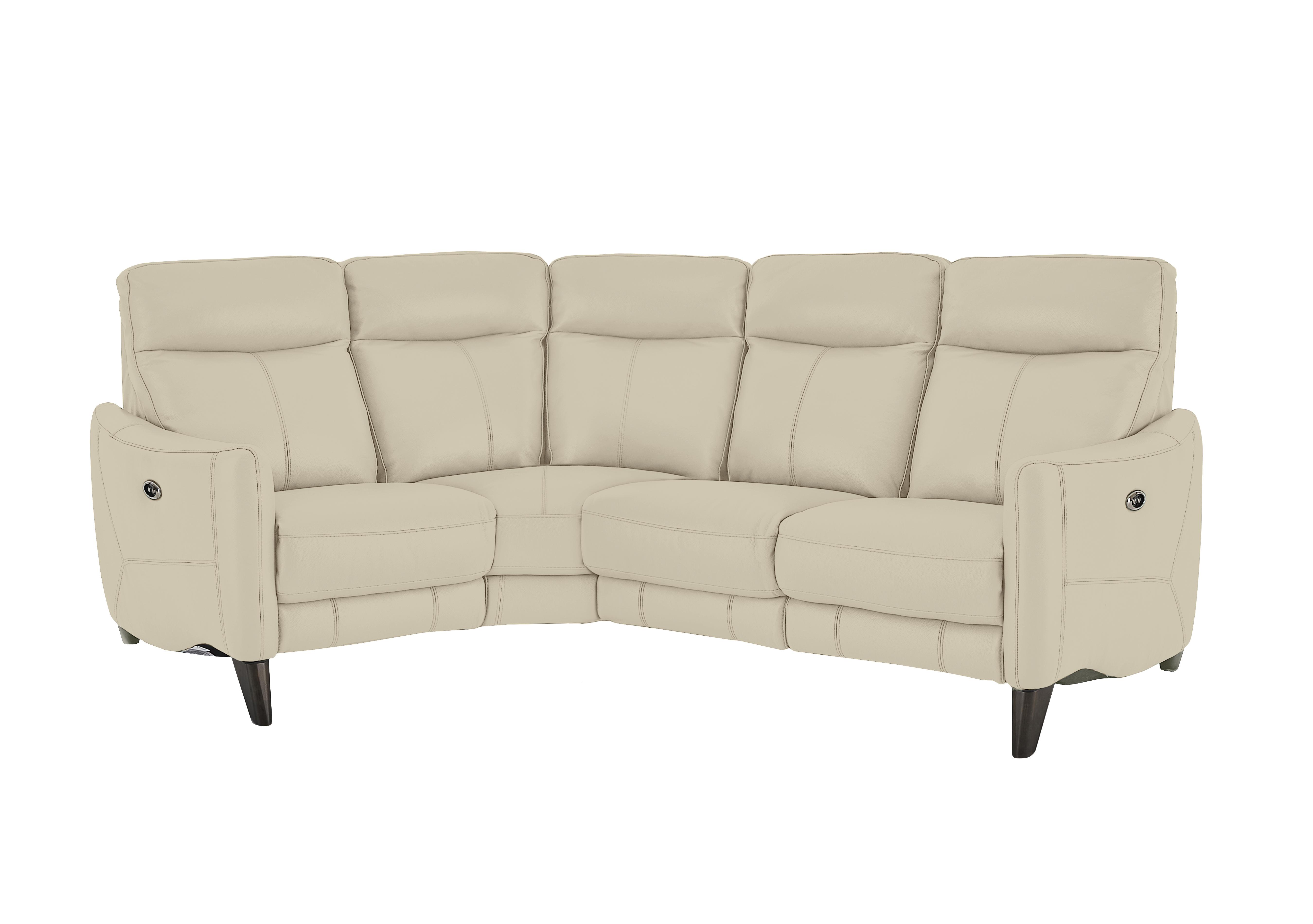 Compact Collection Petit Leather Corner Sofa in Nc-862c Bisque on Furniture Village