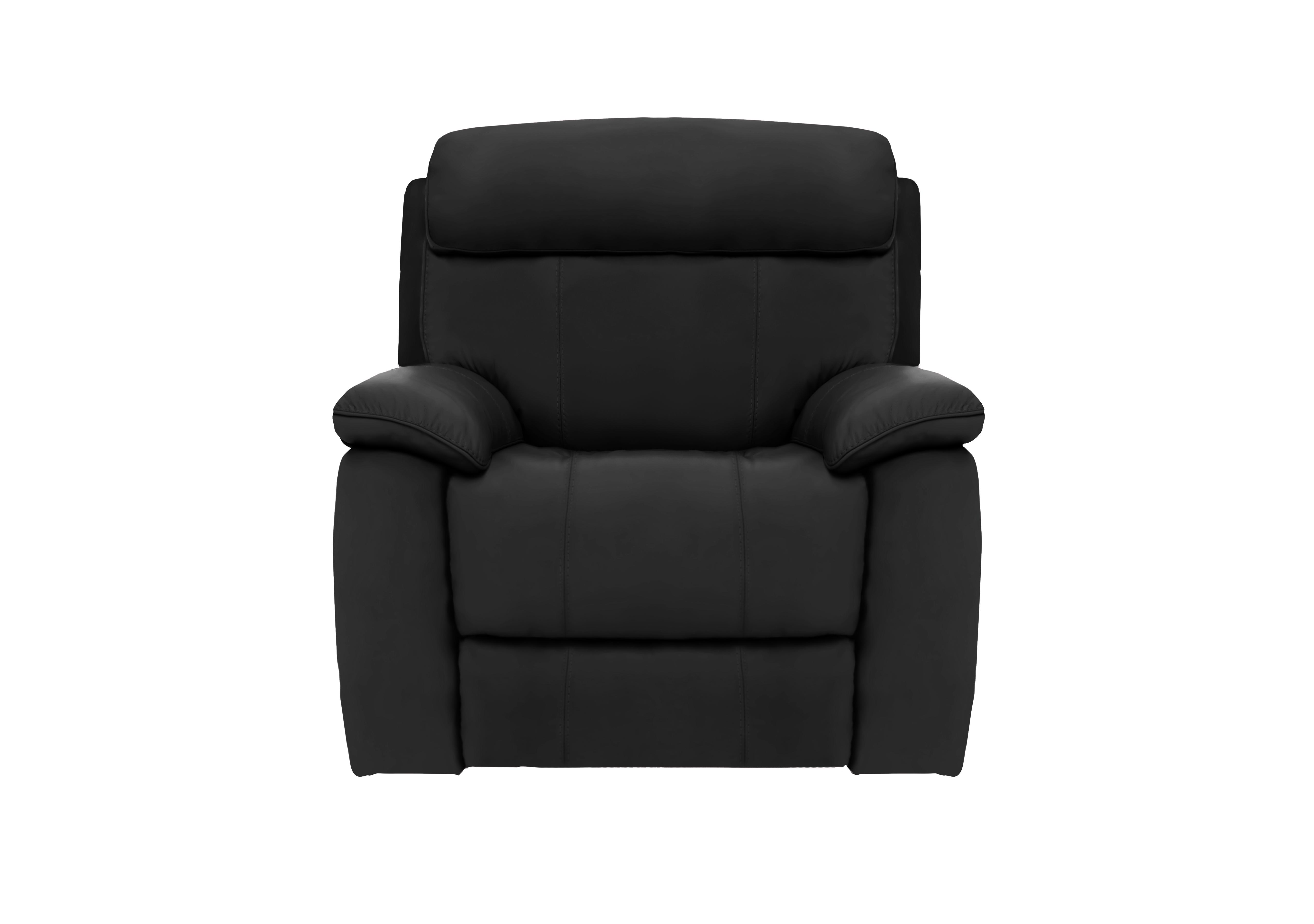 Moreno Leather Armchair in An-671b Black on Furniture Village