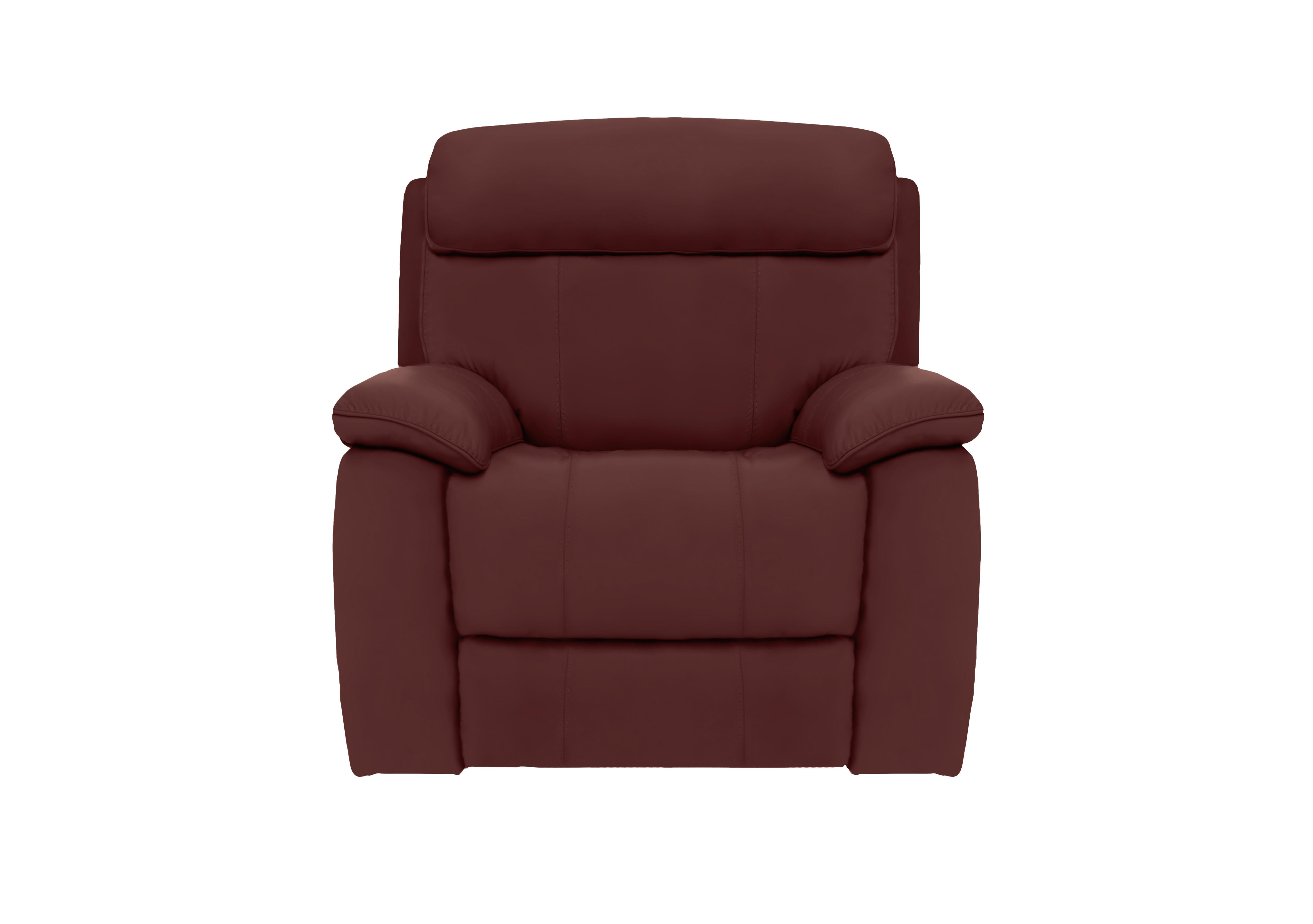 Moreno Leather Armchair in An-751b Burgundy on Furniture Village