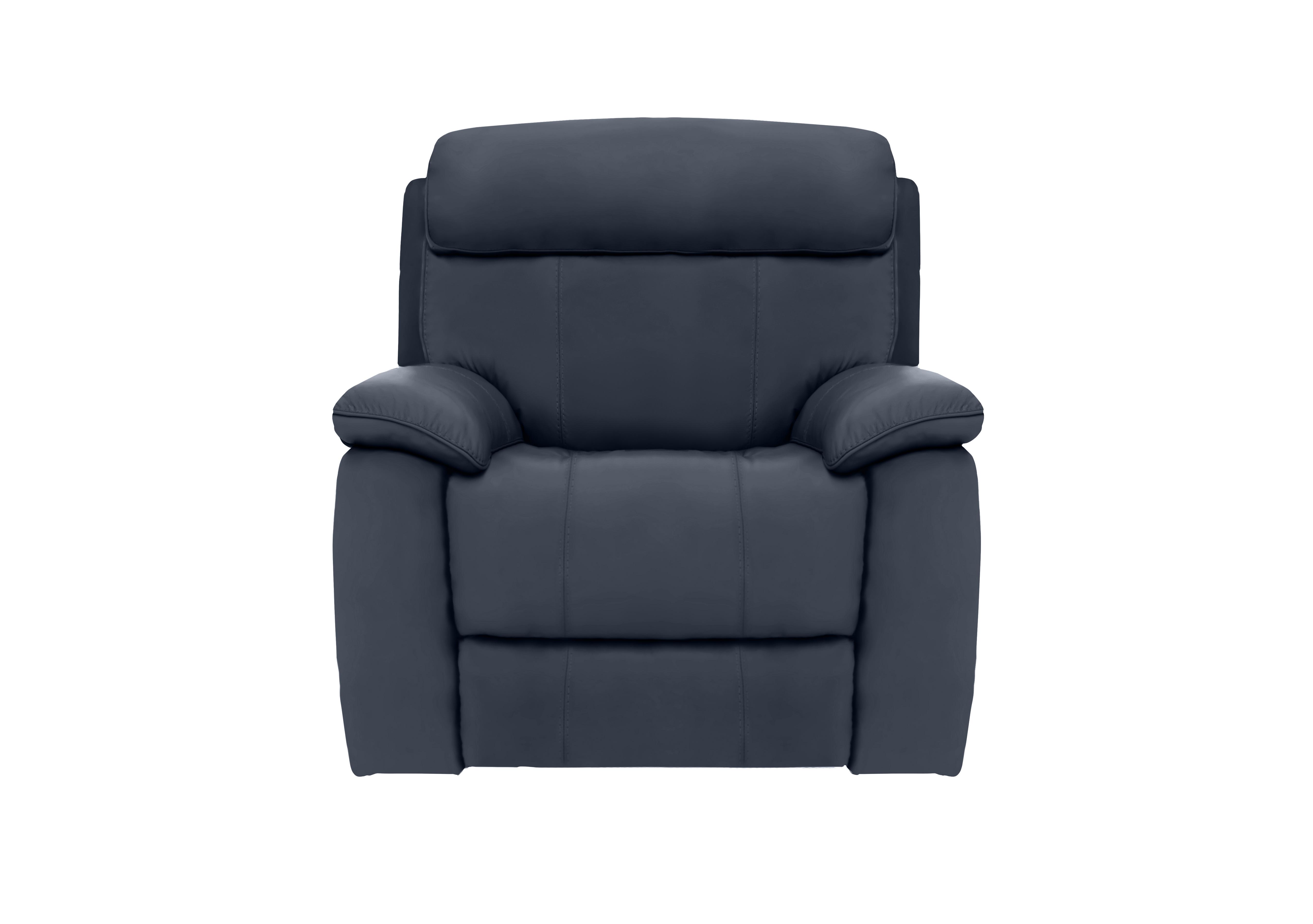 Moreno Leather Armchair in Bv-313e Ocean Blue on Furniture Village