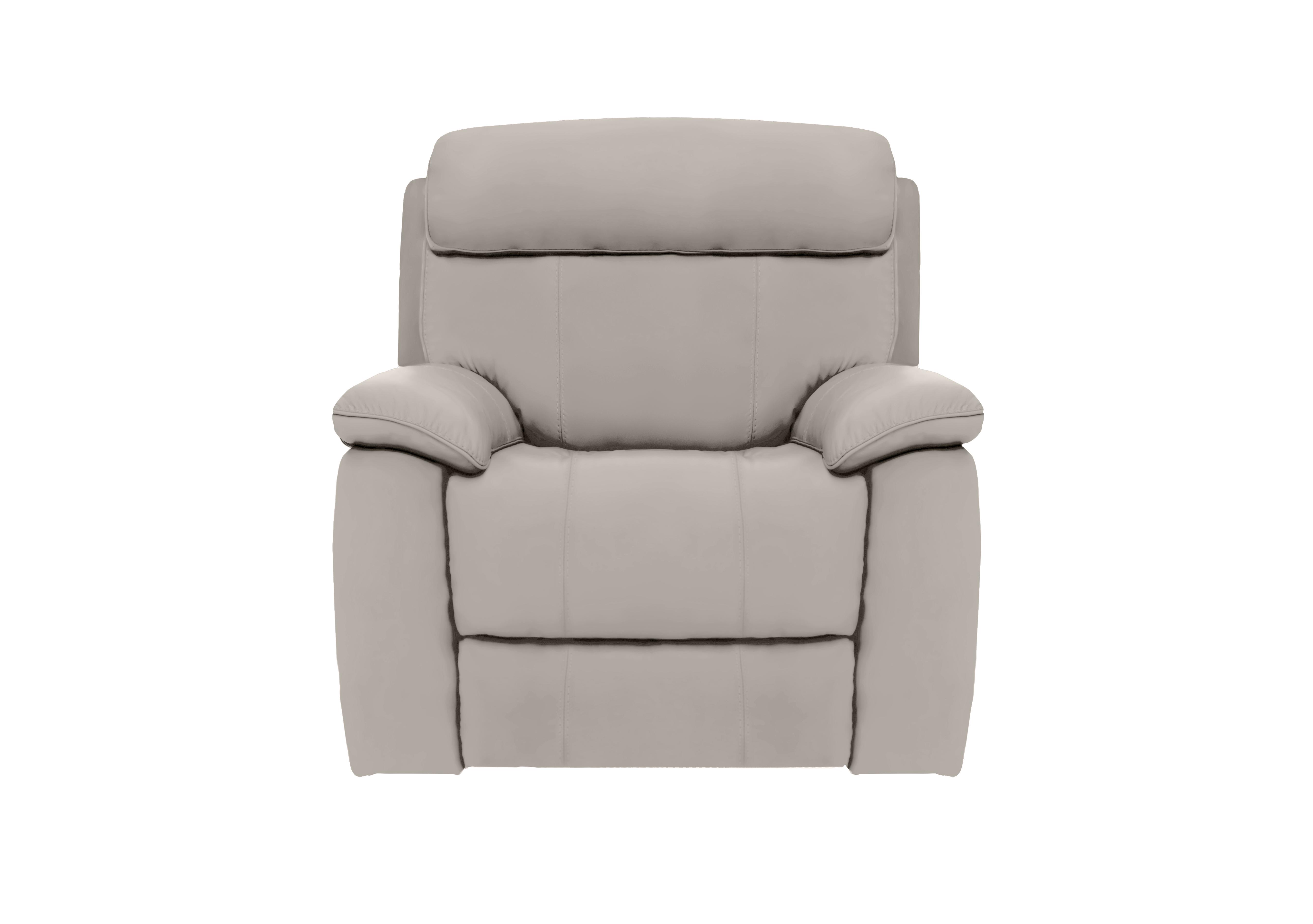 Moreno Leather Armchair in Bv-946b Silver Grey on Furniture Village