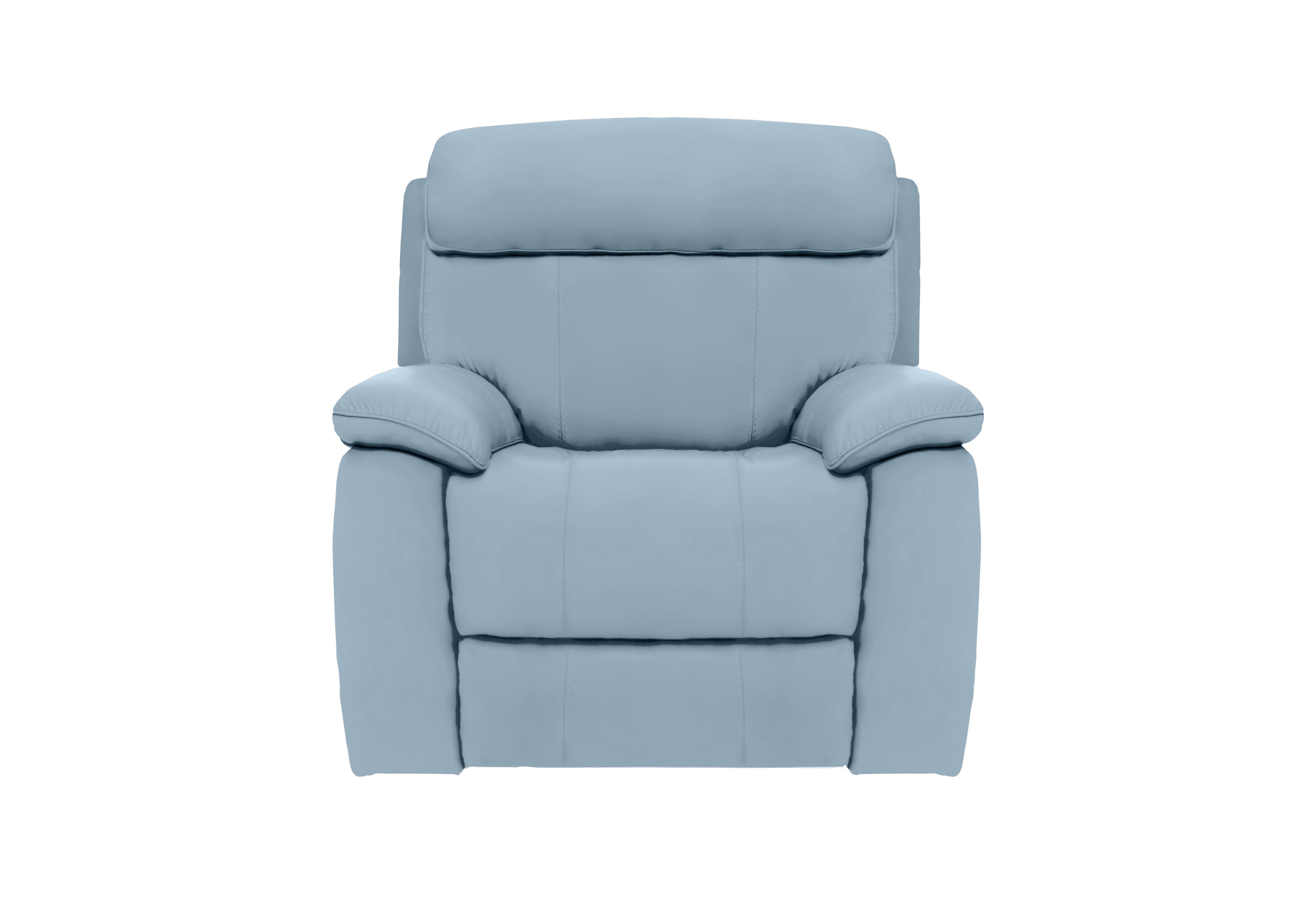 Moreno Leather Armchair in Nc-026e Pearl Blue on Furniture Village