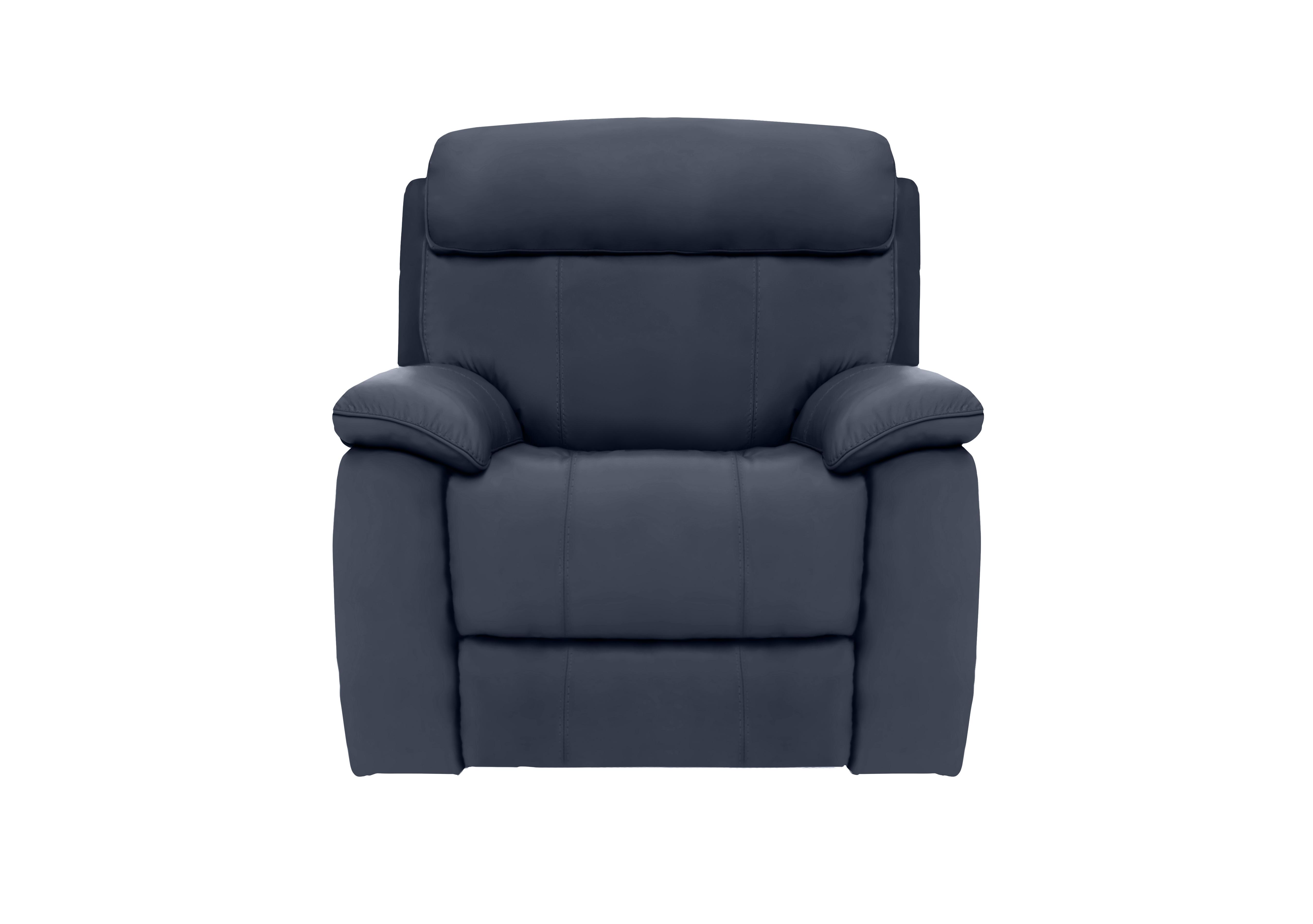 Moreno Leather Armchair in Nc-313e Ocean Blue on Furniture Village