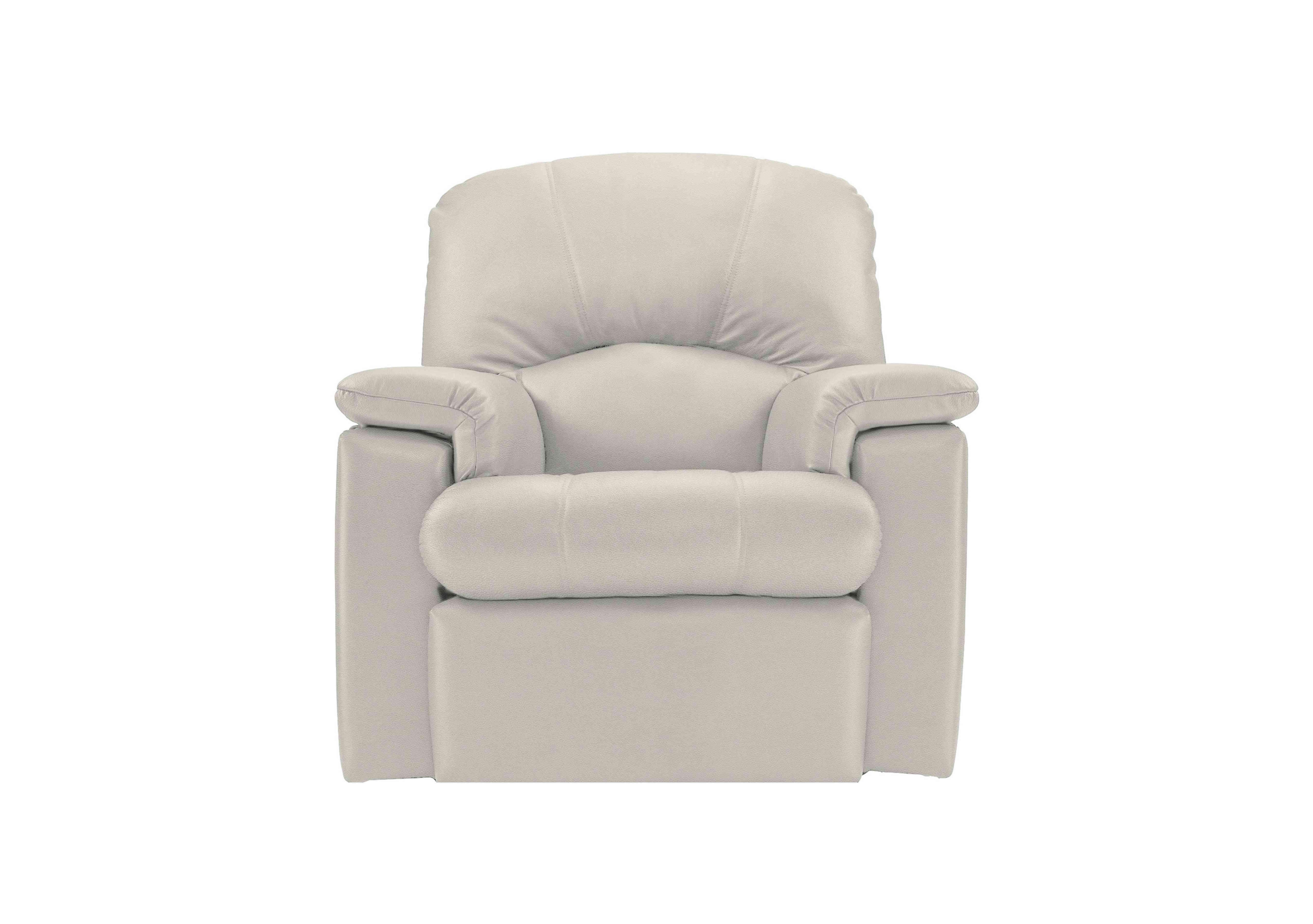 Chloe Leather Armchair in H006 Oxford Light Grey on Furniture Village