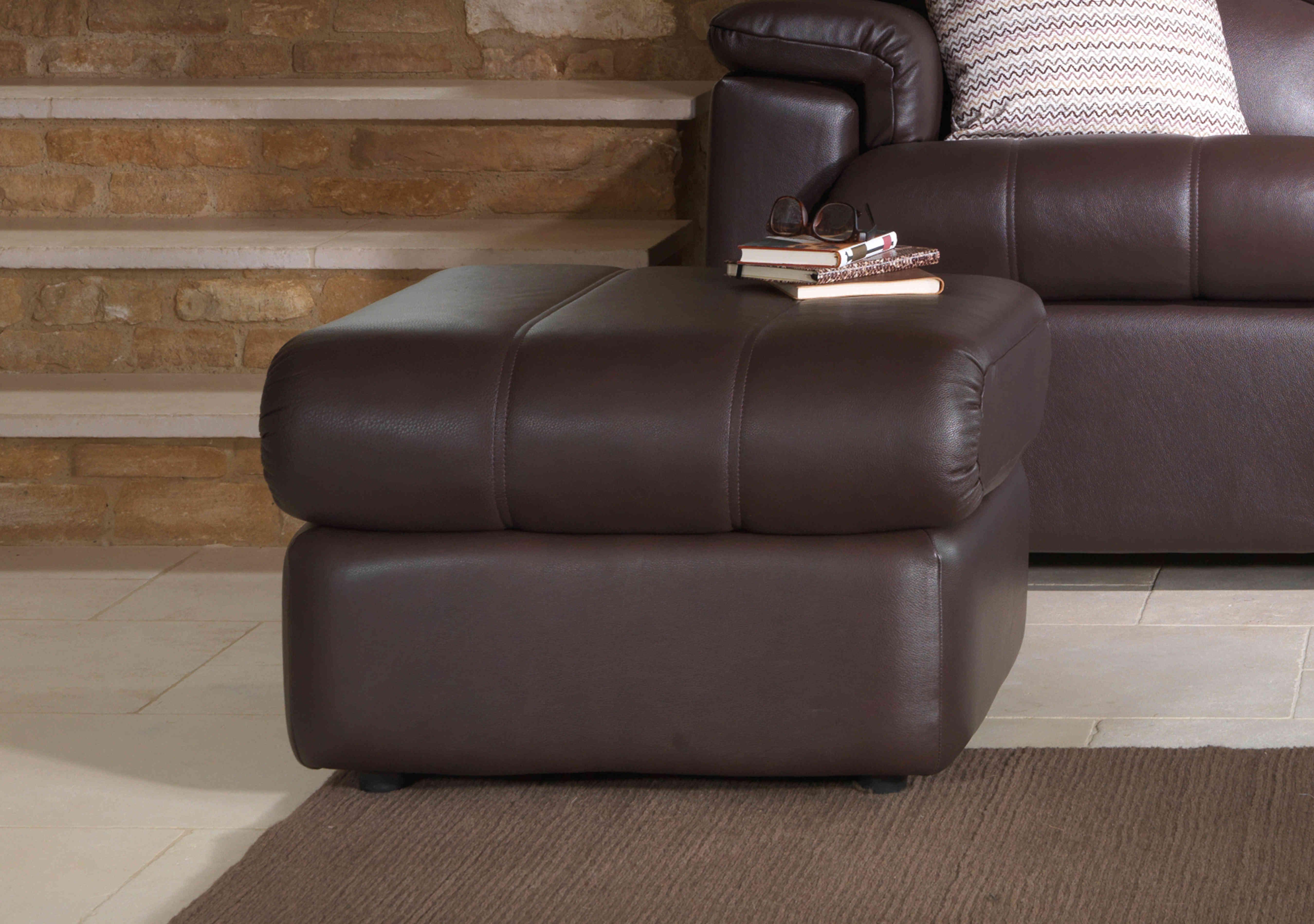 Chloe Leather Footstool in  on Furniture Village