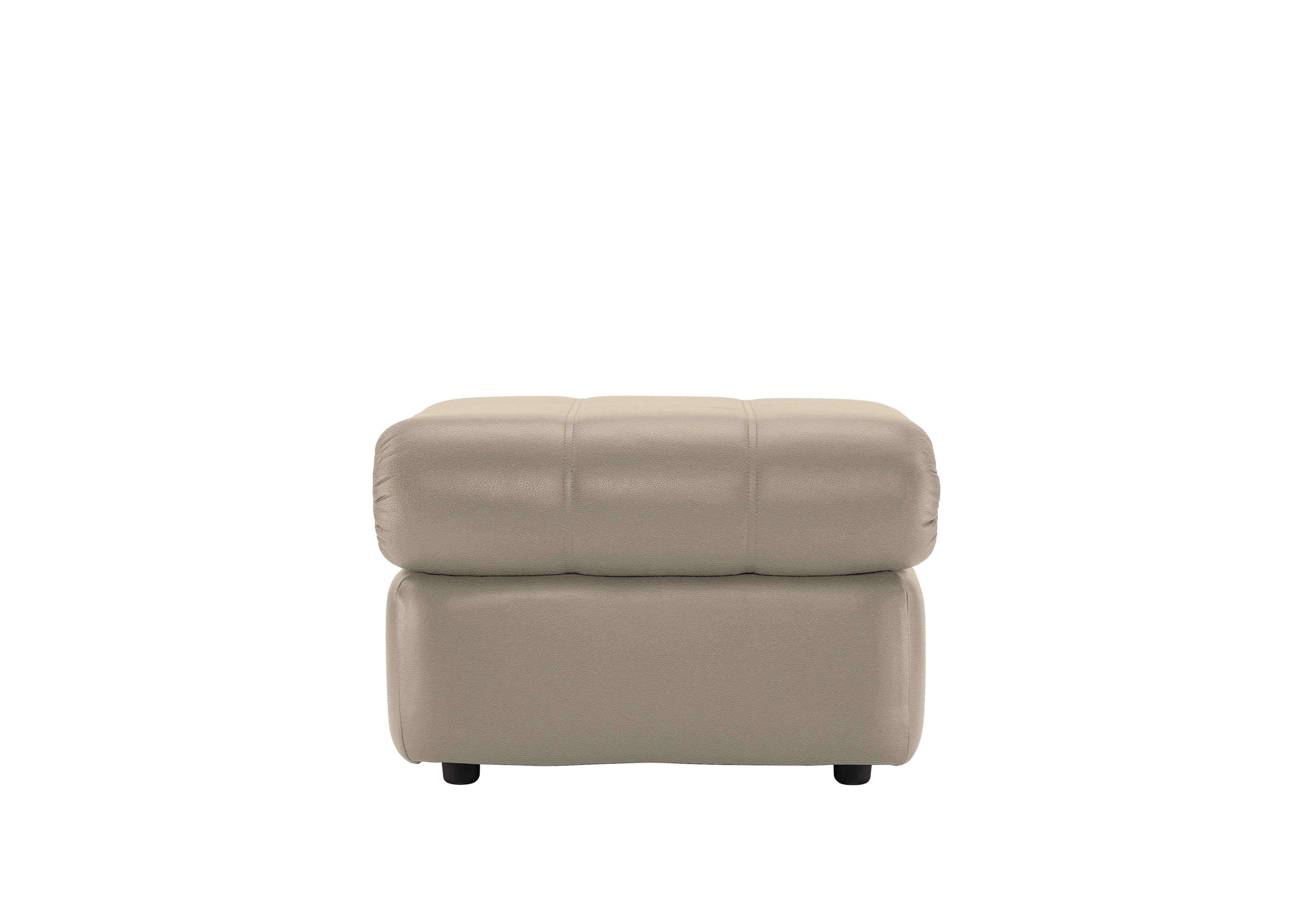 Chloe Leather Footstool in H001 Oxford Mushroom on Furniture Village