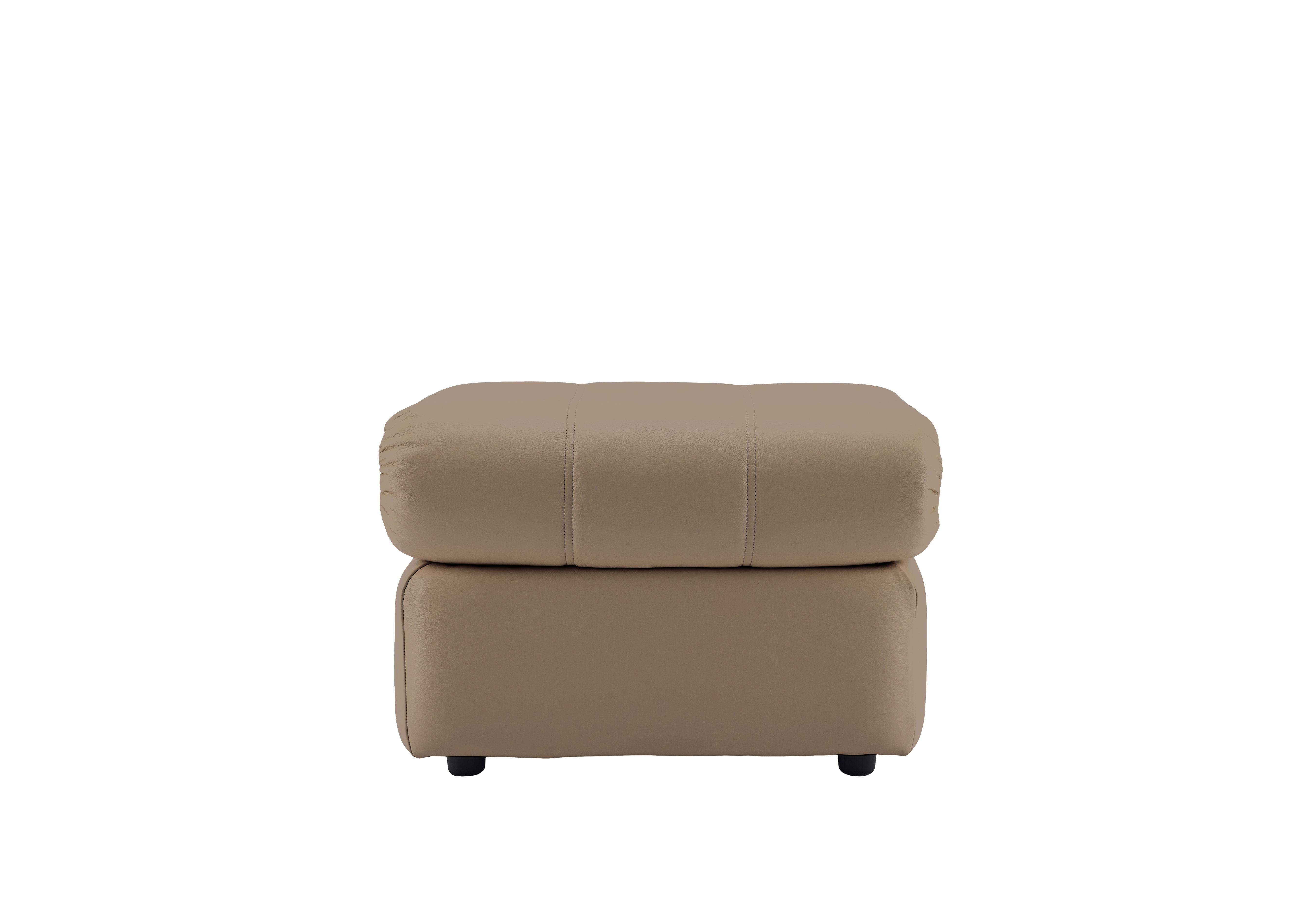 Chloe Leather Footstool in P216 Capri Mushroom on Furniture Village