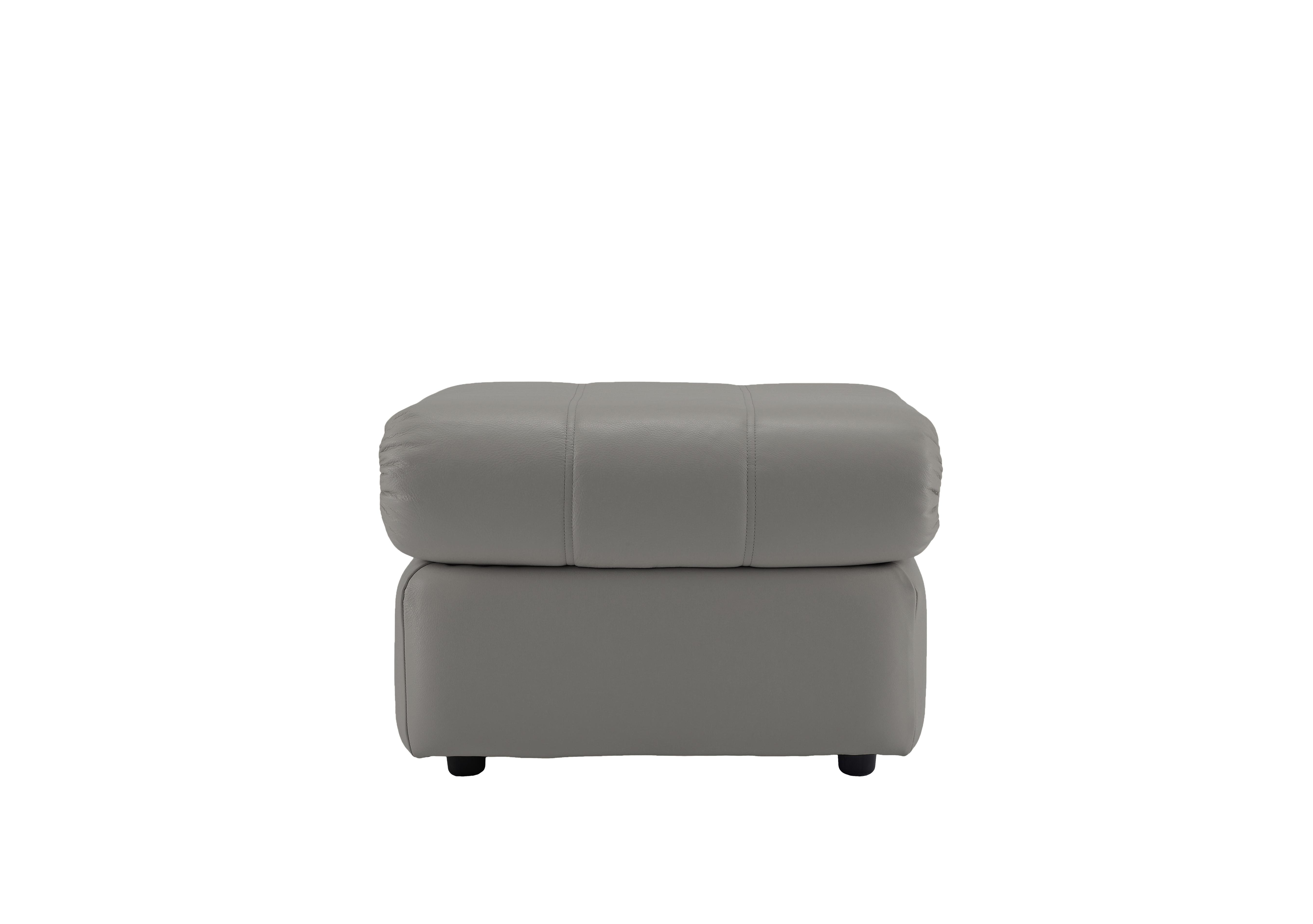 Chloe Leather Footstool in P222 Capri Grey on Furniture Village