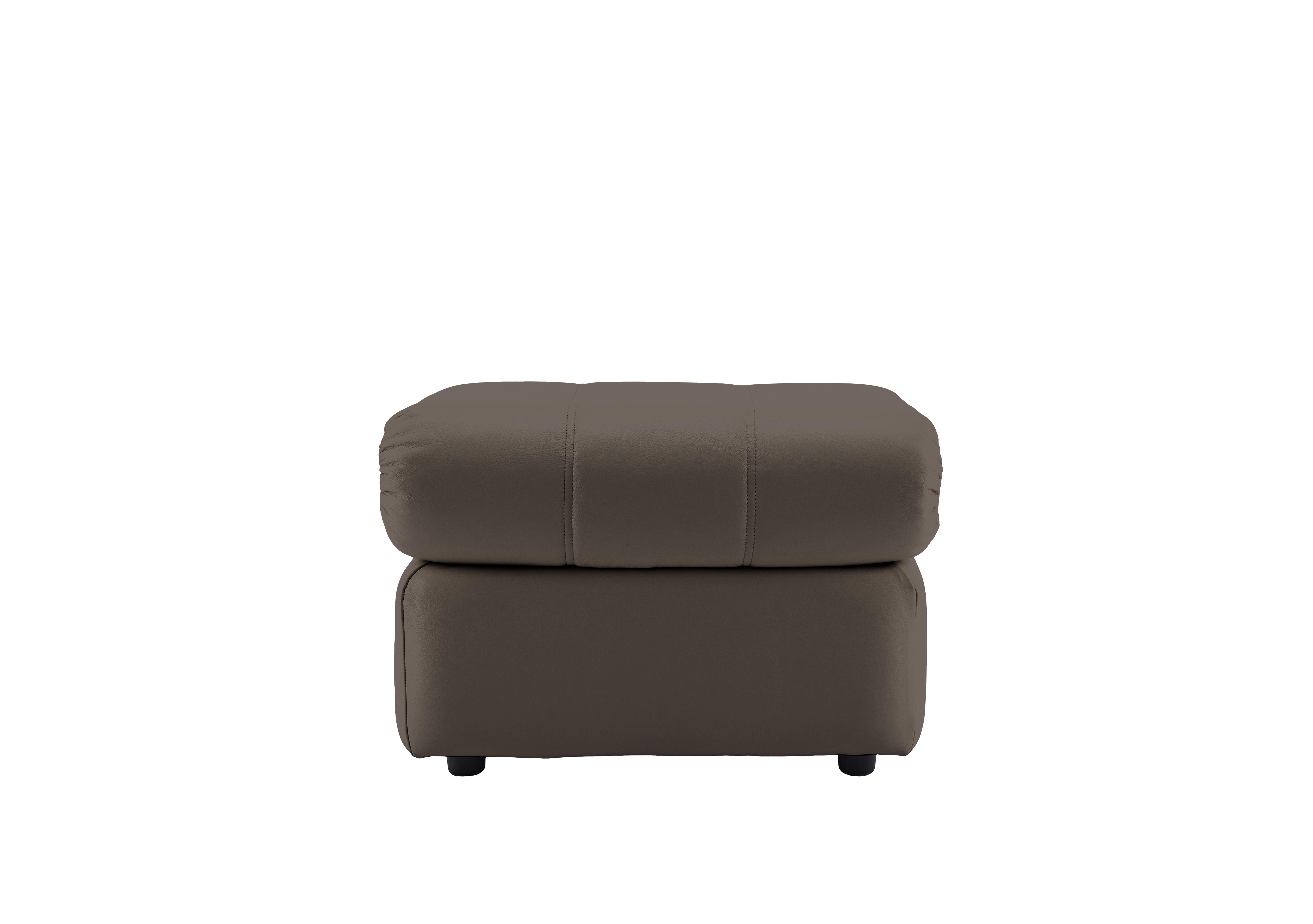 Chloe Leather Footstool in P232 Capri Taupe on Furniture Village
