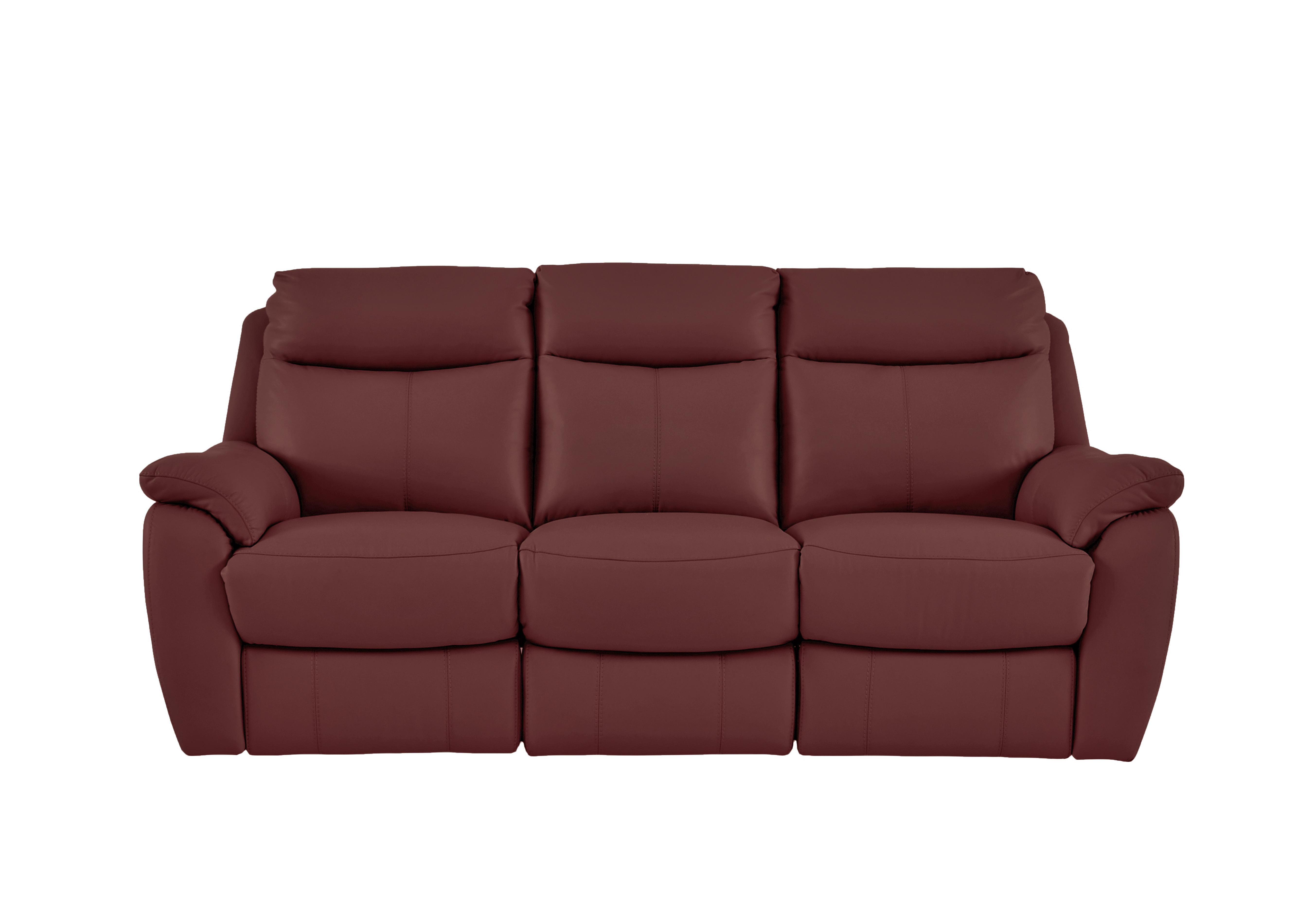 Snug 3 Seater Leather Sofa in Bv-035c Deep Red on Furniture Village