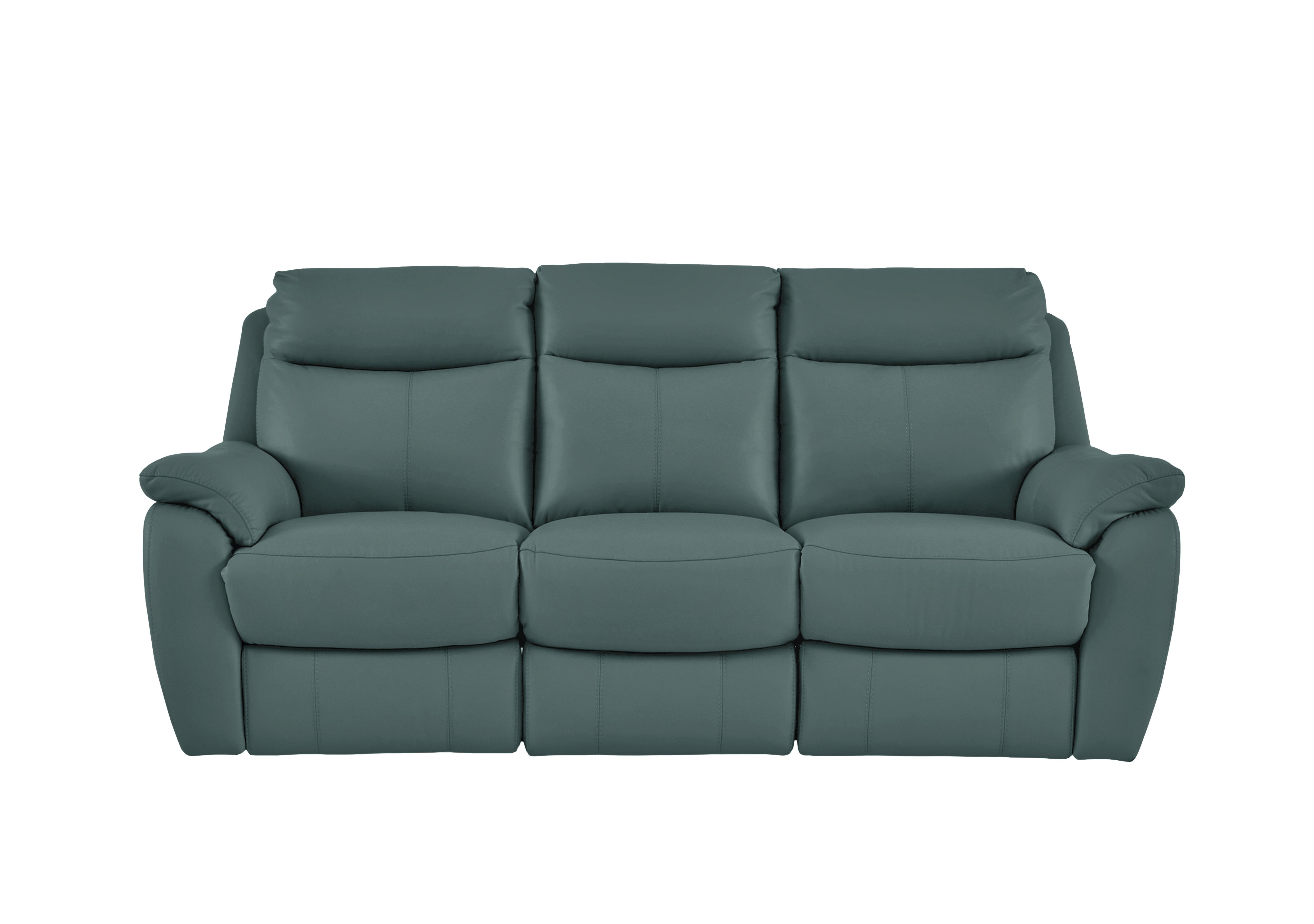 Snug 3 Seater Leather Sofa in Bv-301e Lake Green on Furniture Village