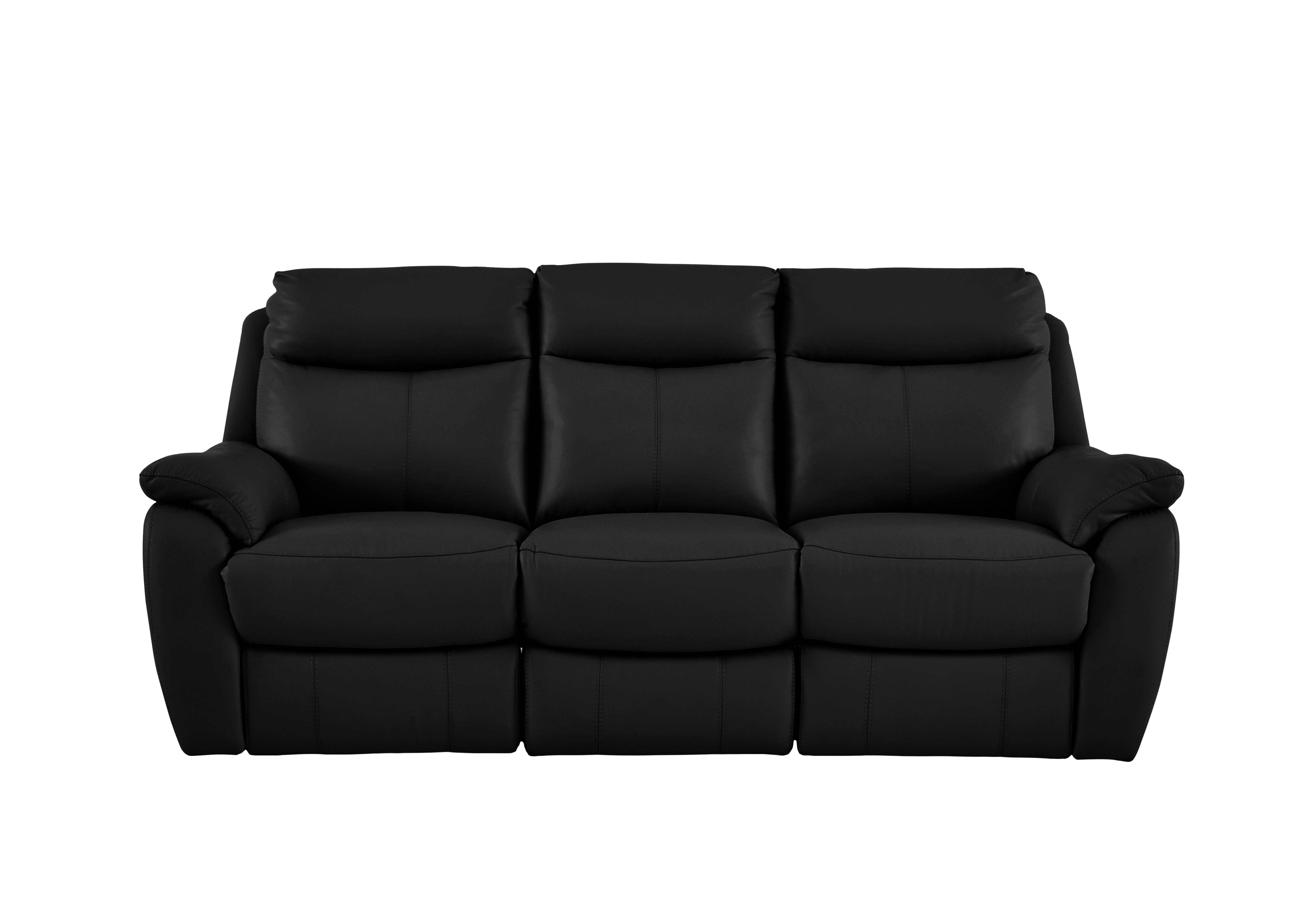Snug 3 Seater Leather Sofa in Bv-3500 Classic Black on Furniture Village