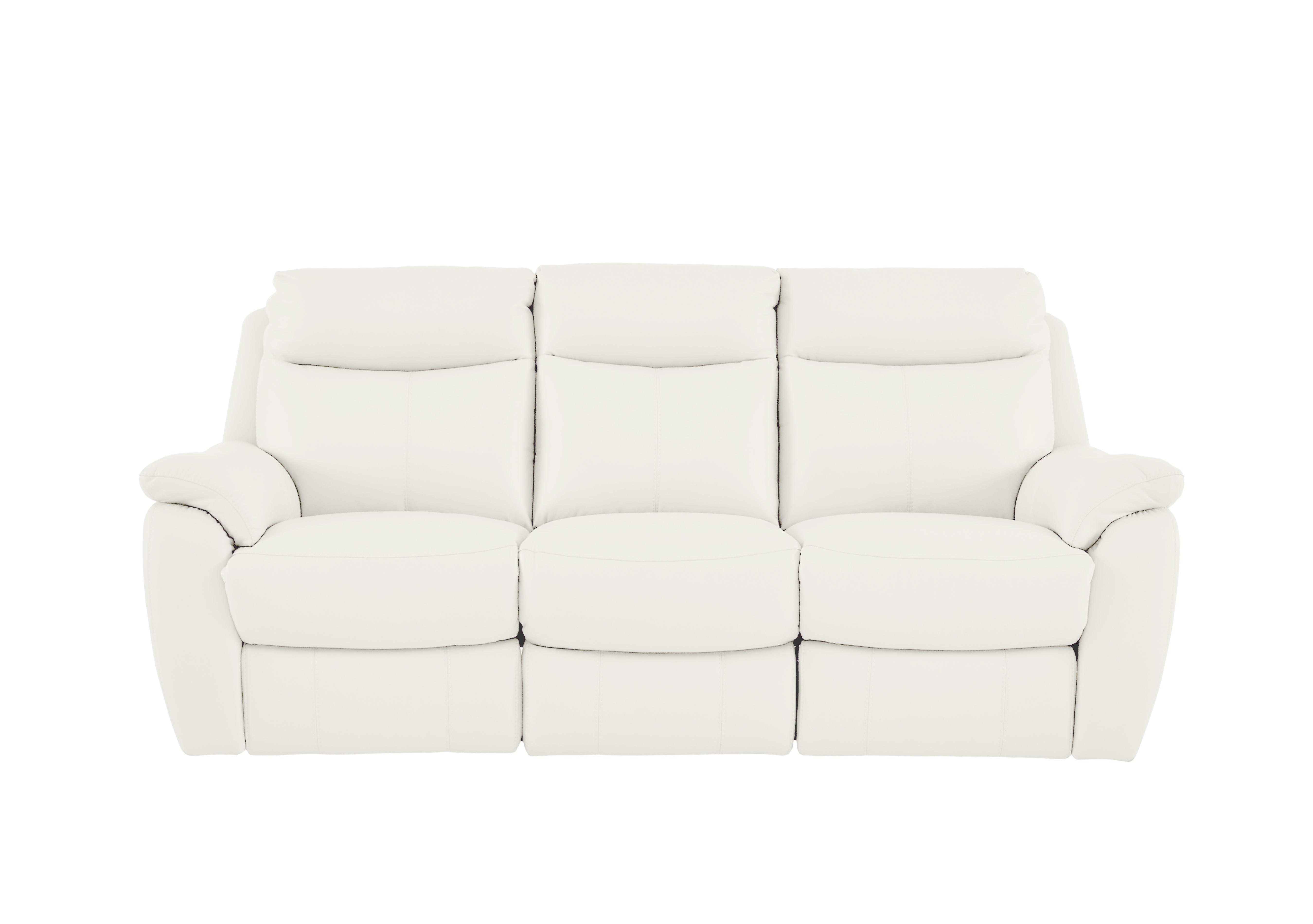 Snug 3 Seater Leather Sofa in Bv-744d Star White on Furniture Village