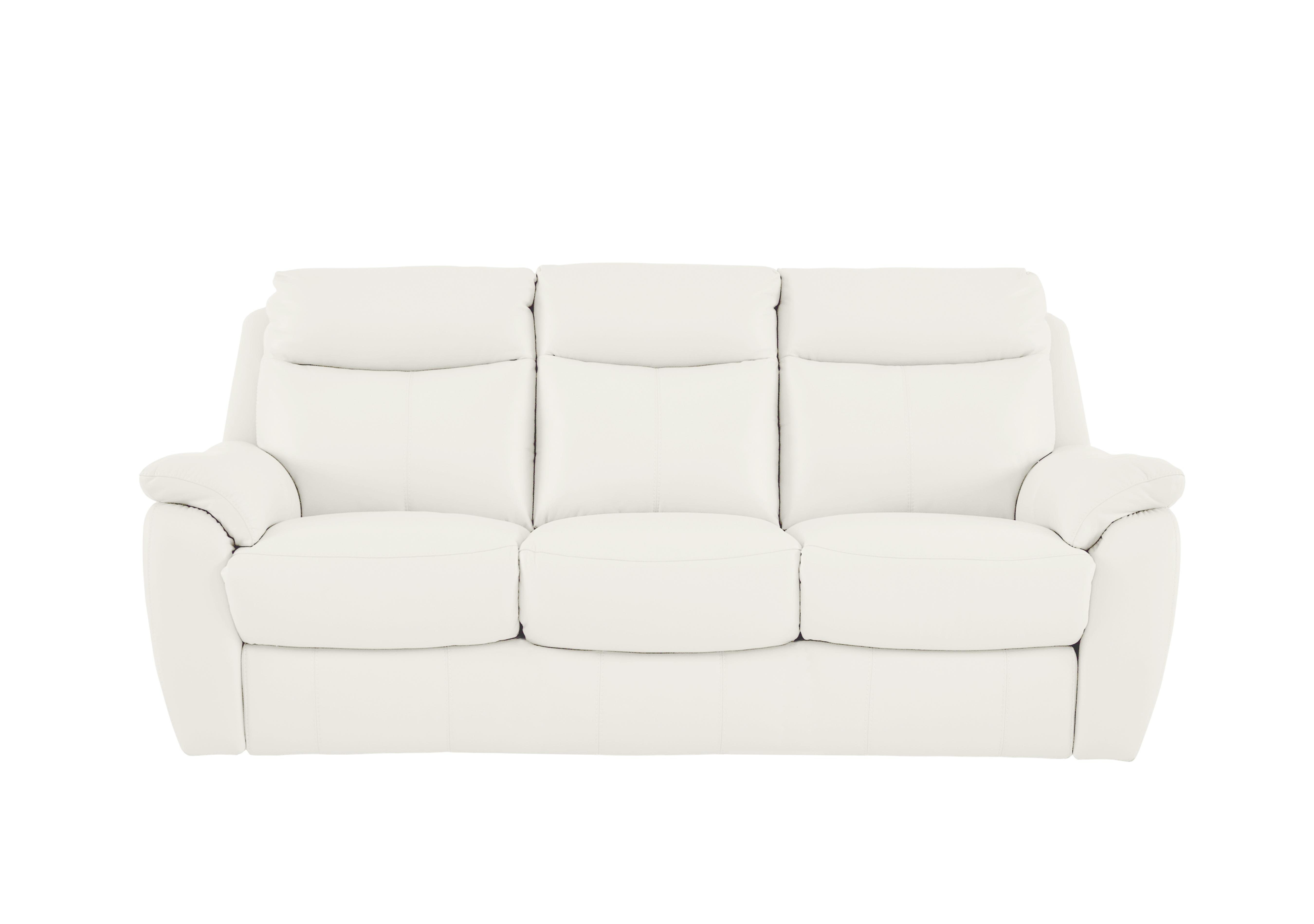 Snug 3 Seater Leather Sofa in Bv-744d Star White on Furniture Village
