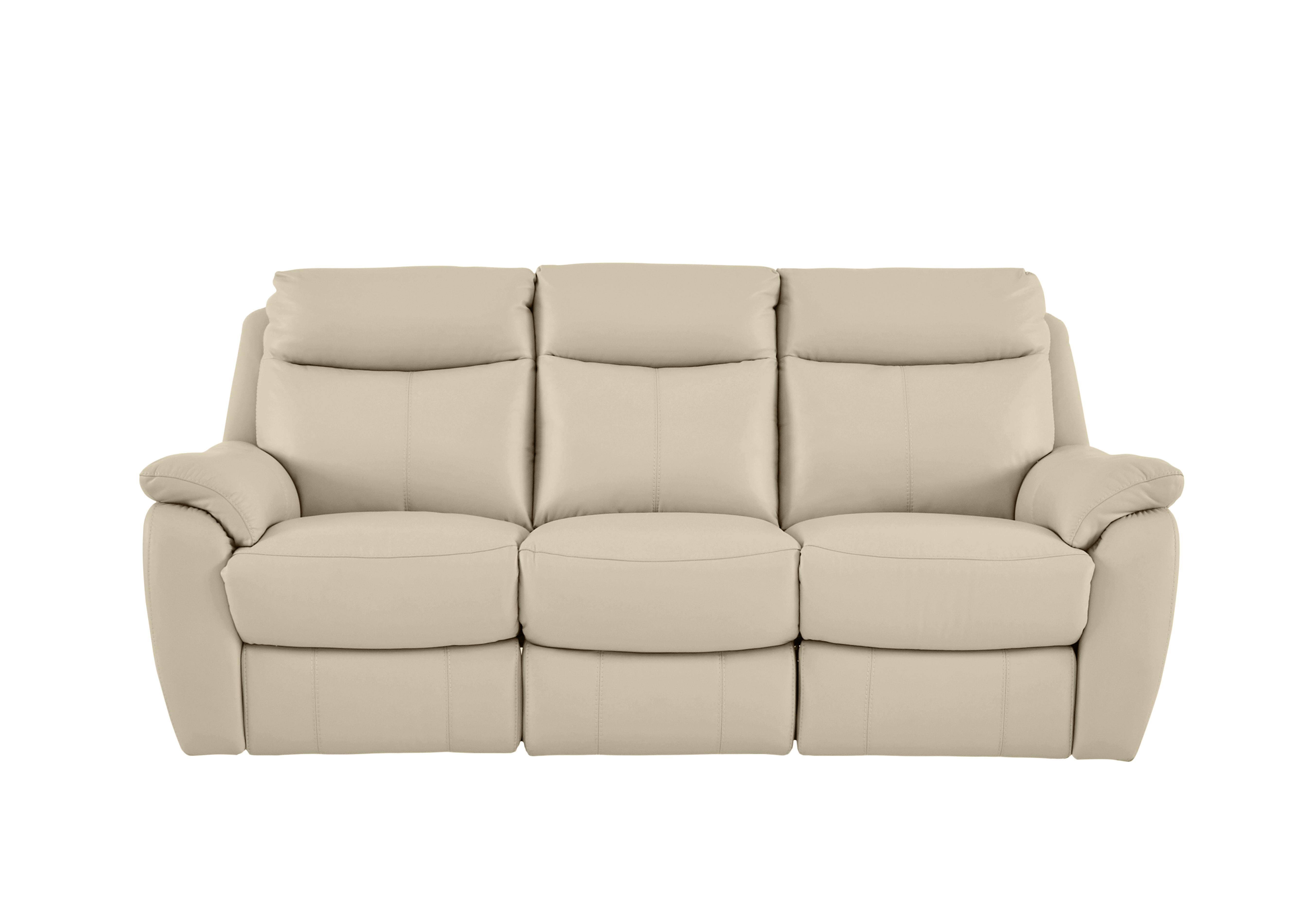 Snug 3 Seater Leather Sofa in Bv-862c Bisque on Furniture Village
