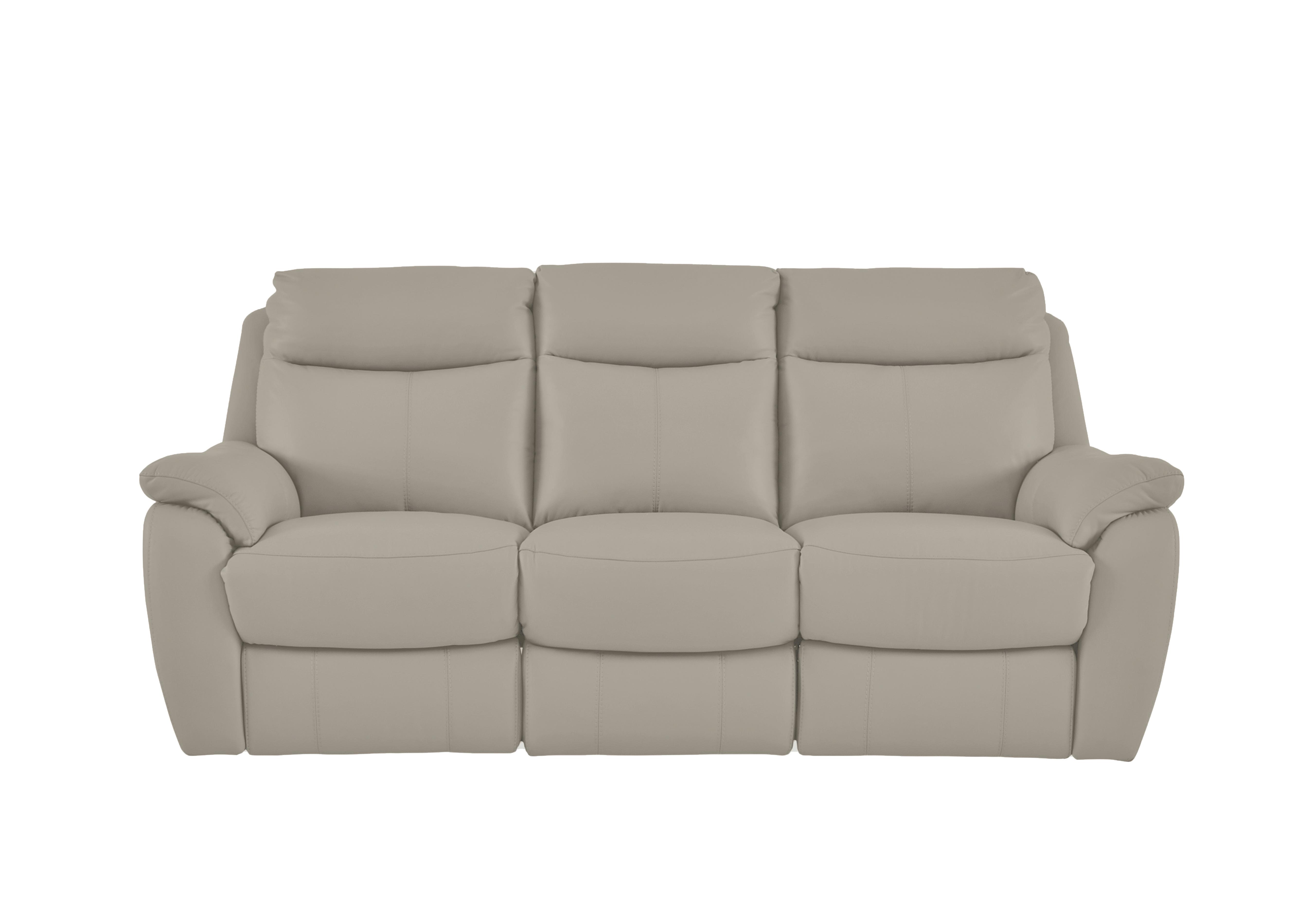 Snug 3 Seater Leather Sofa in Bv-946b Silver Grey on Furniture Village