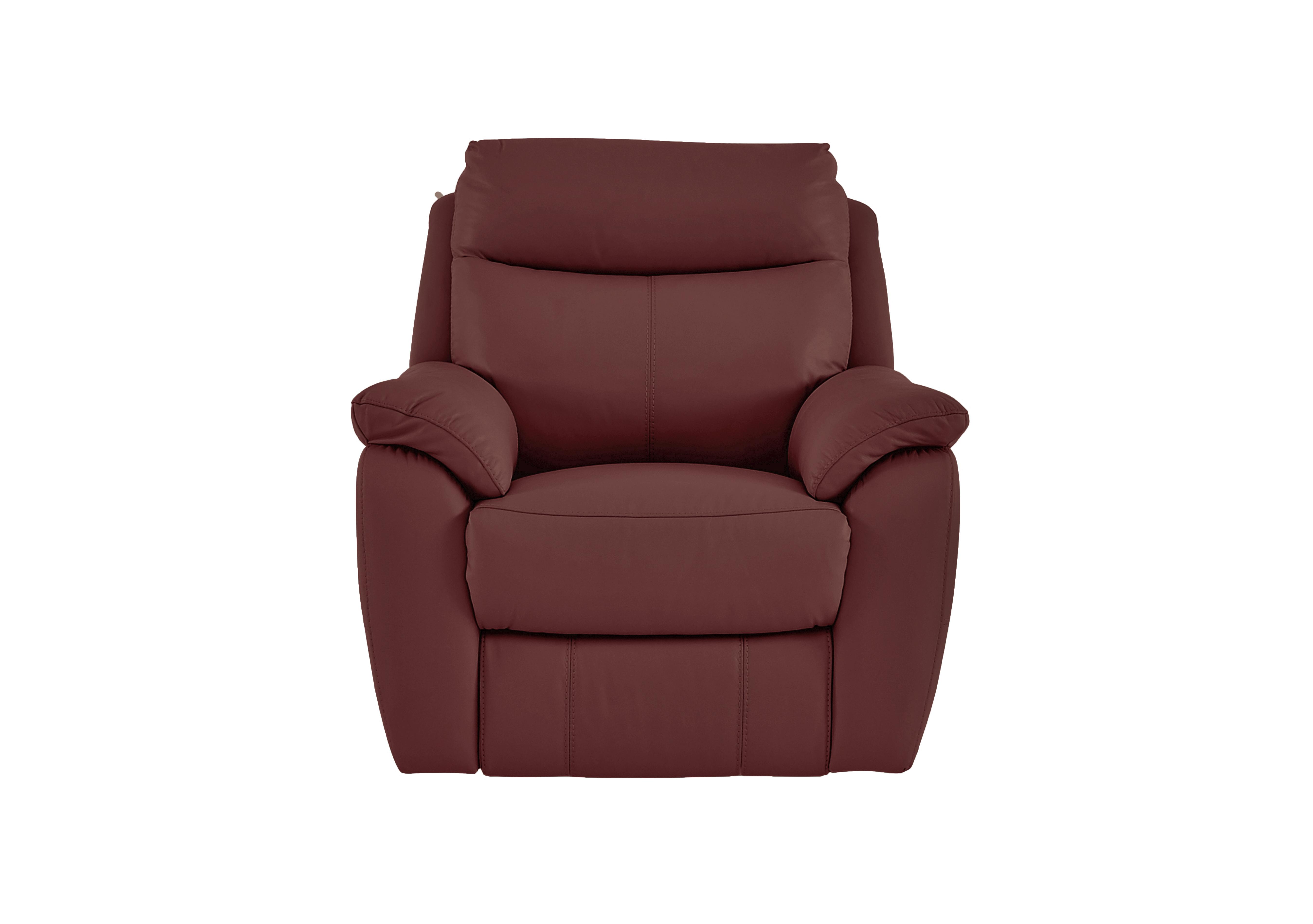 Snug Leather Armchair in Bv-035c Deep Red on Furniture Village
