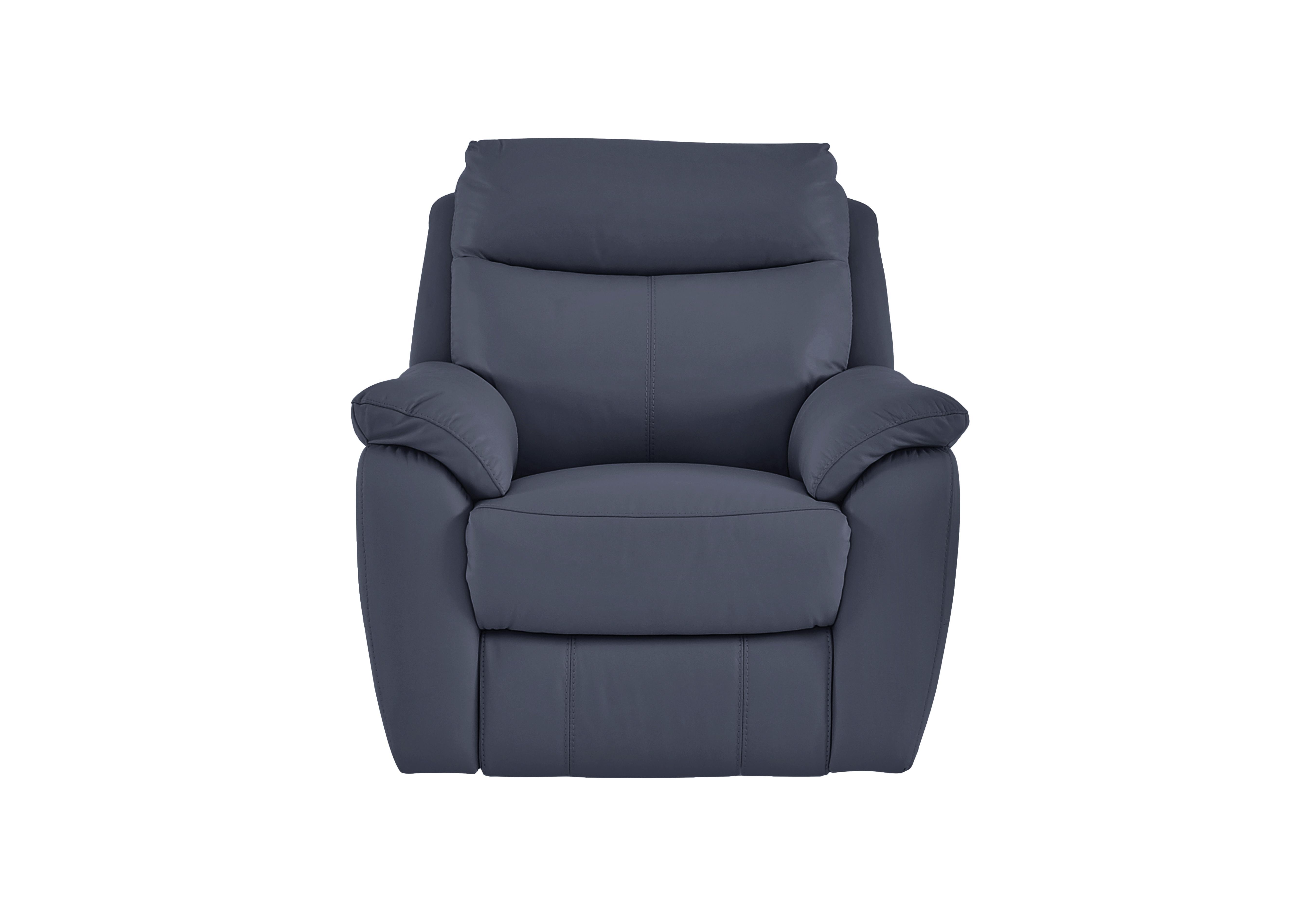 Snug Leather Armchair in Bv-313e Ocean Blue on Furniture Village