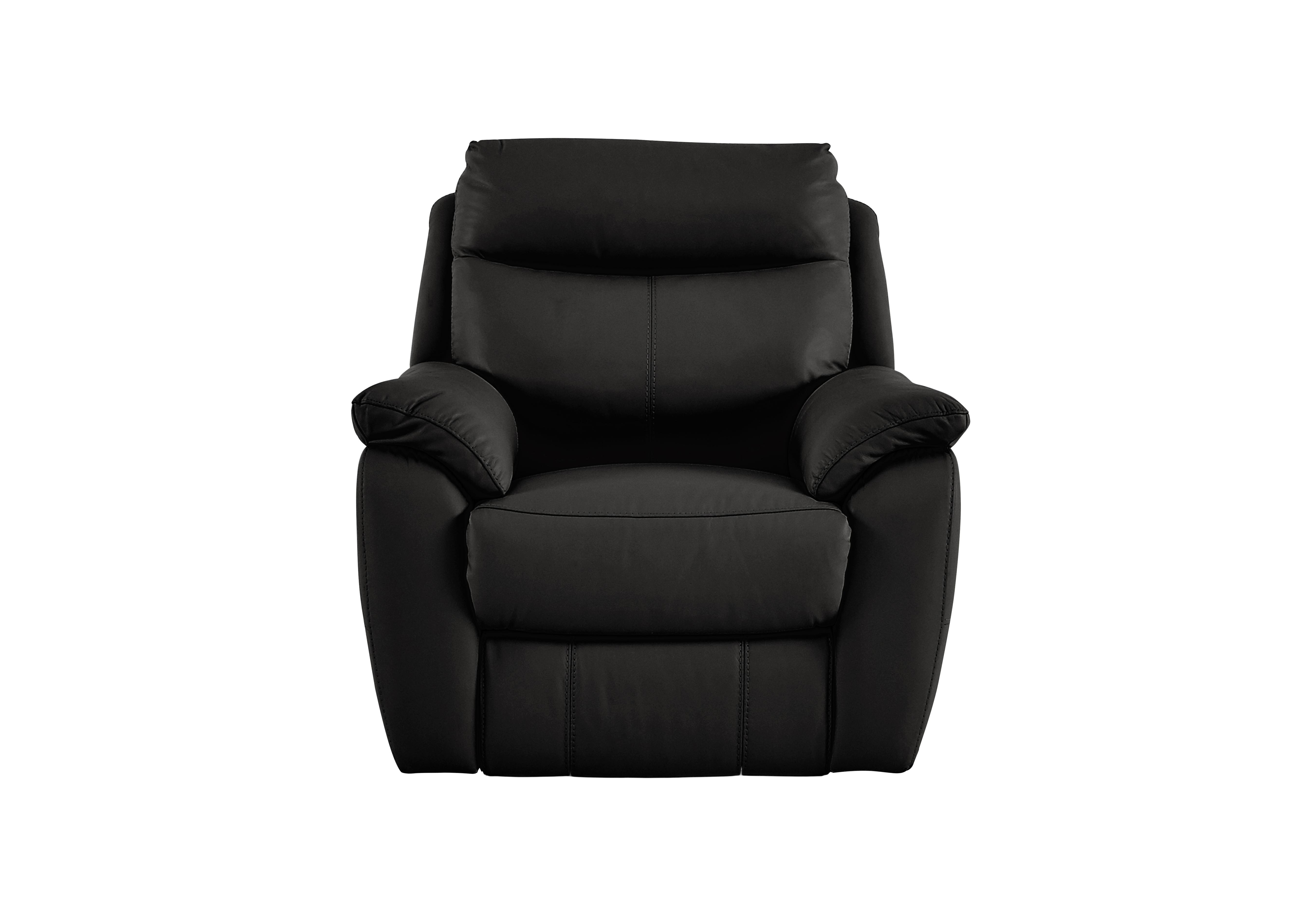 Snug Leather Armchair in Bv-3500 Classic Black on Furniture Village