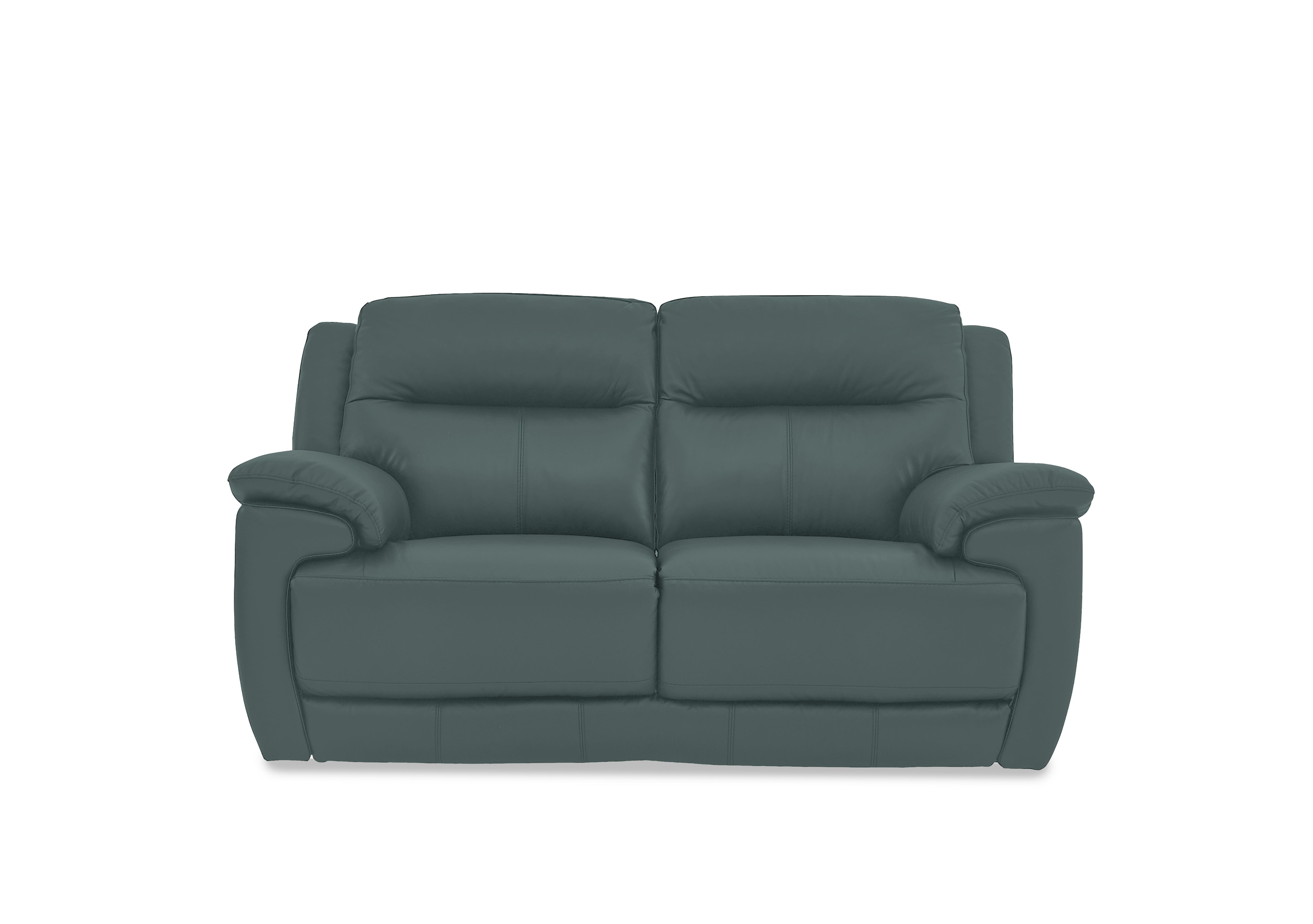 Touch 2 Seater Leather Sofa in Bv-301e Lake Green on Furniture Village