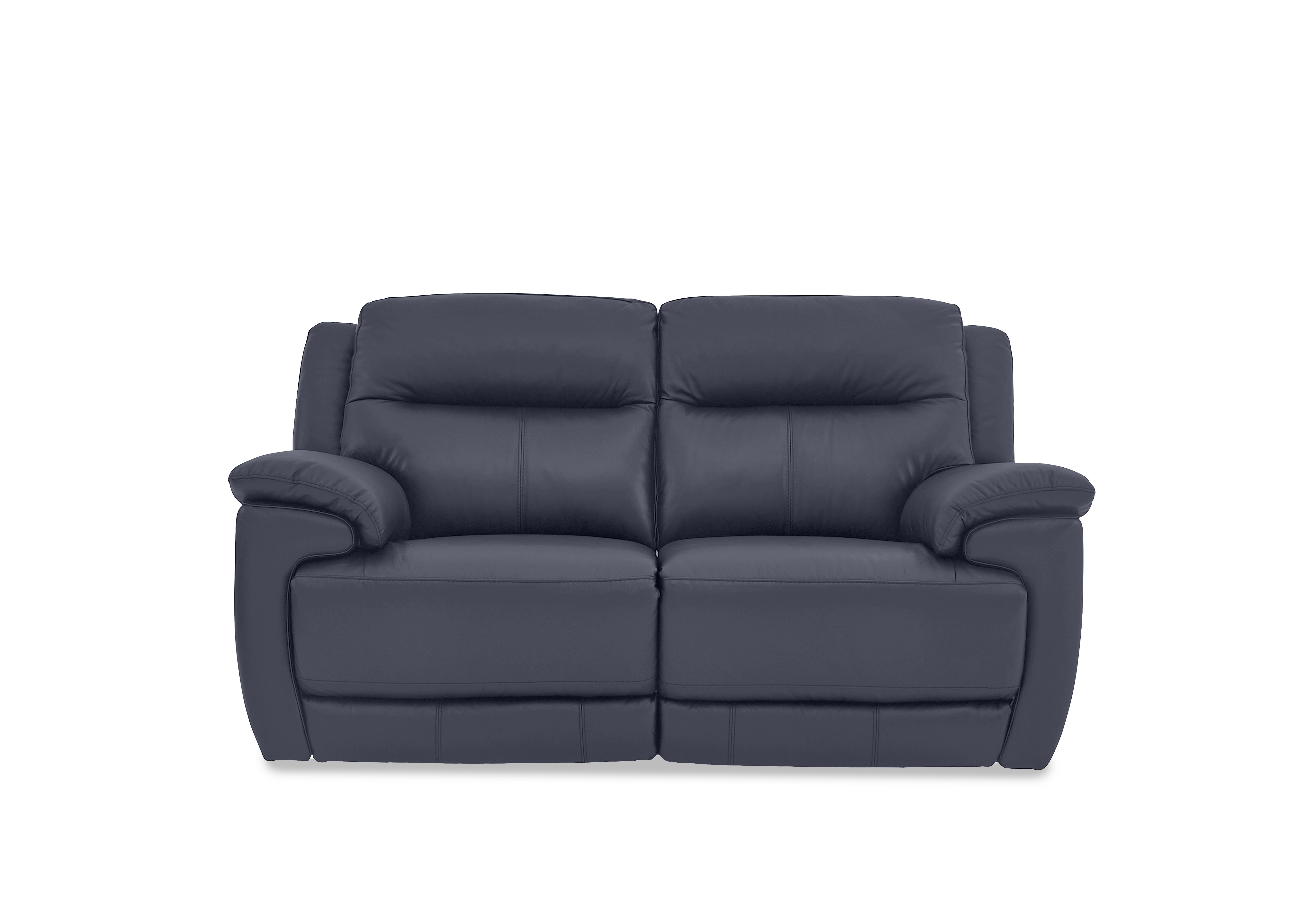 Touch 2 Seater Leather Sofa in Bv-313e Ocean Blue on Furniture Village