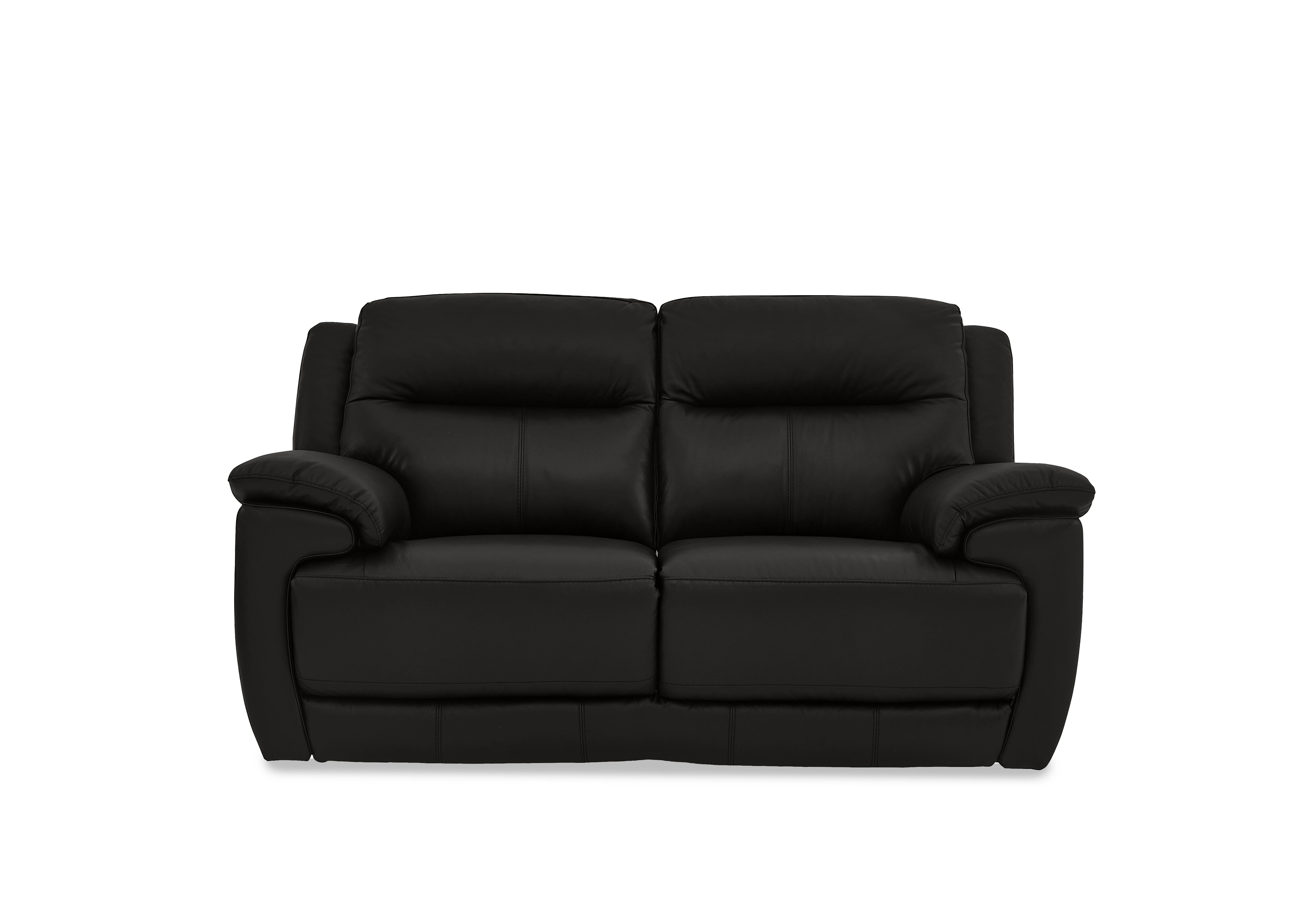 Touch 2 Seater Leather Sofa in Bv-3500 Classic Black on Furniture Village