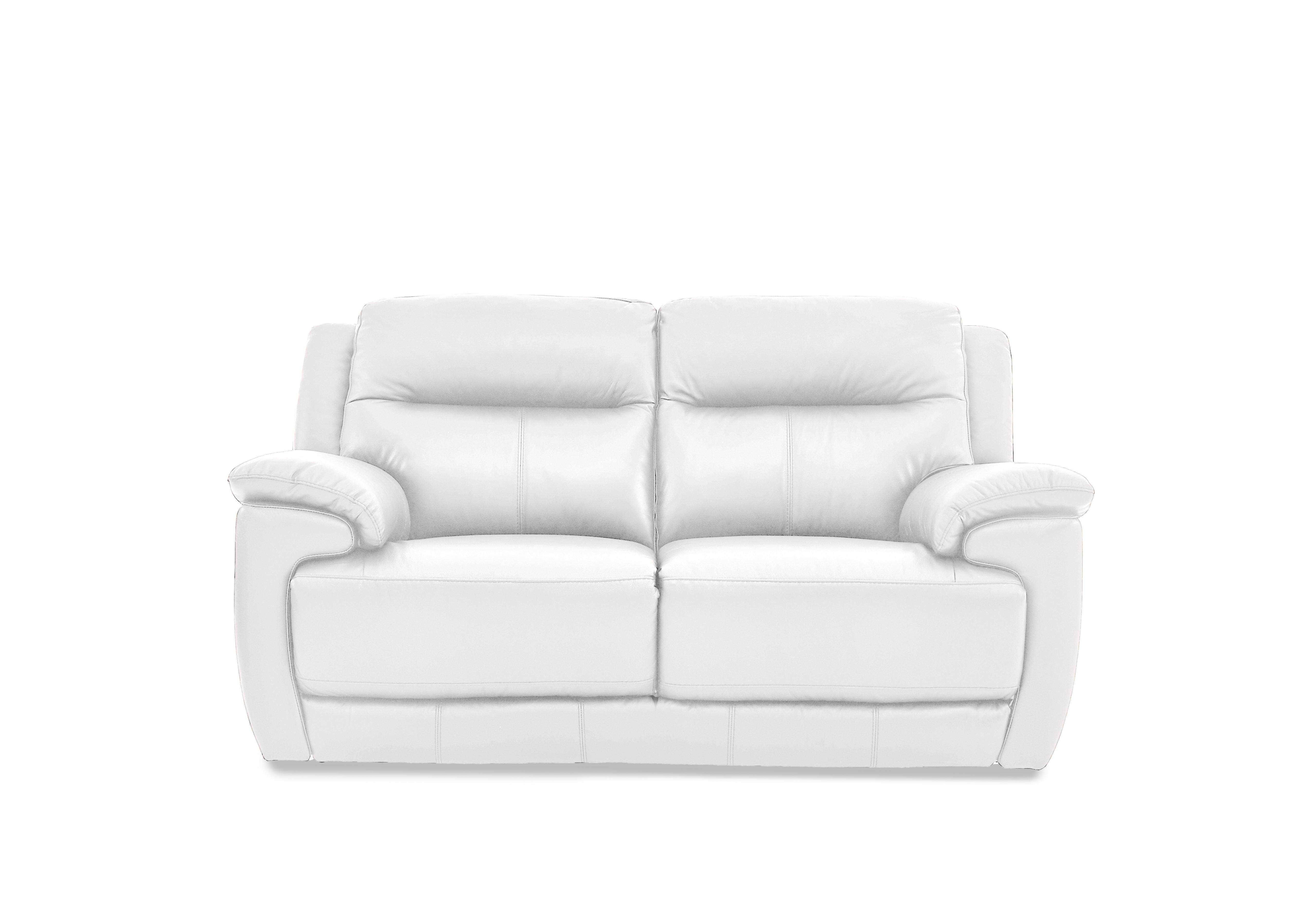 Touch 2 Seater Leather Sofa in Bv-744d Star White on Furniture Village