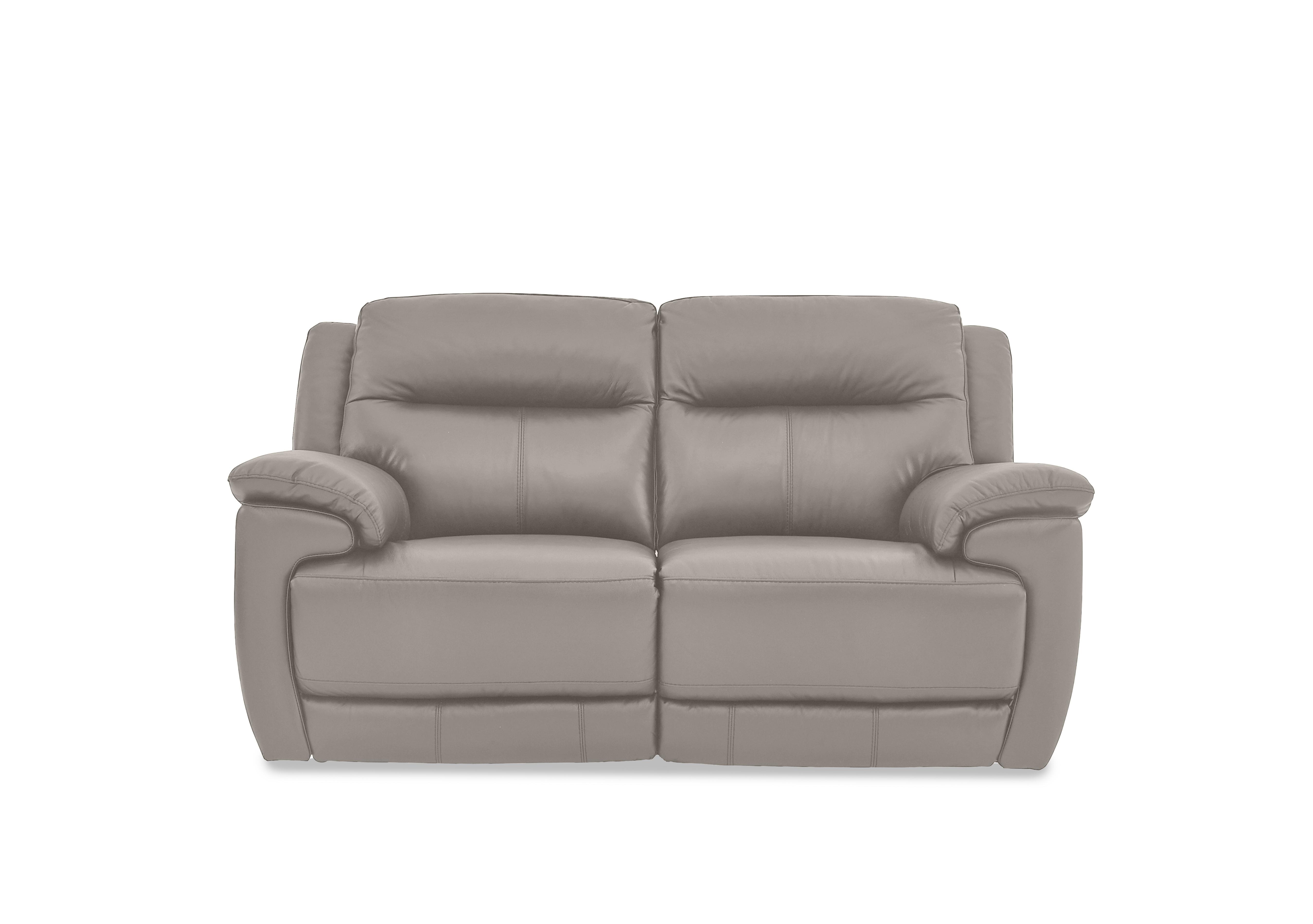 Touch 2 Seater Leather Sofa in Bv-946b Silver Grey on Furniture Village