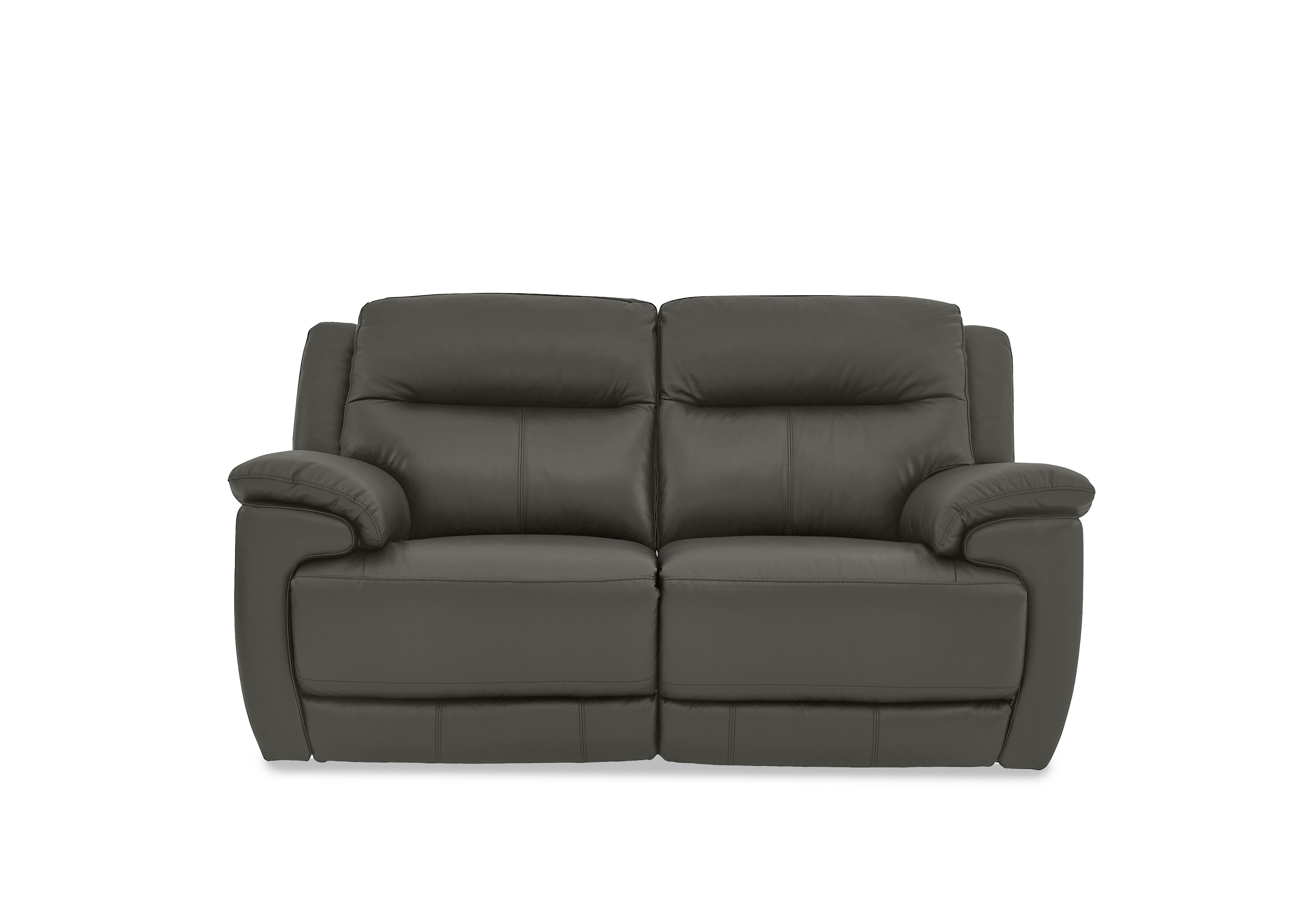 Touch 2 Seater Leather Sofa in Nc-088e Charcoal Grey on Furniture Village