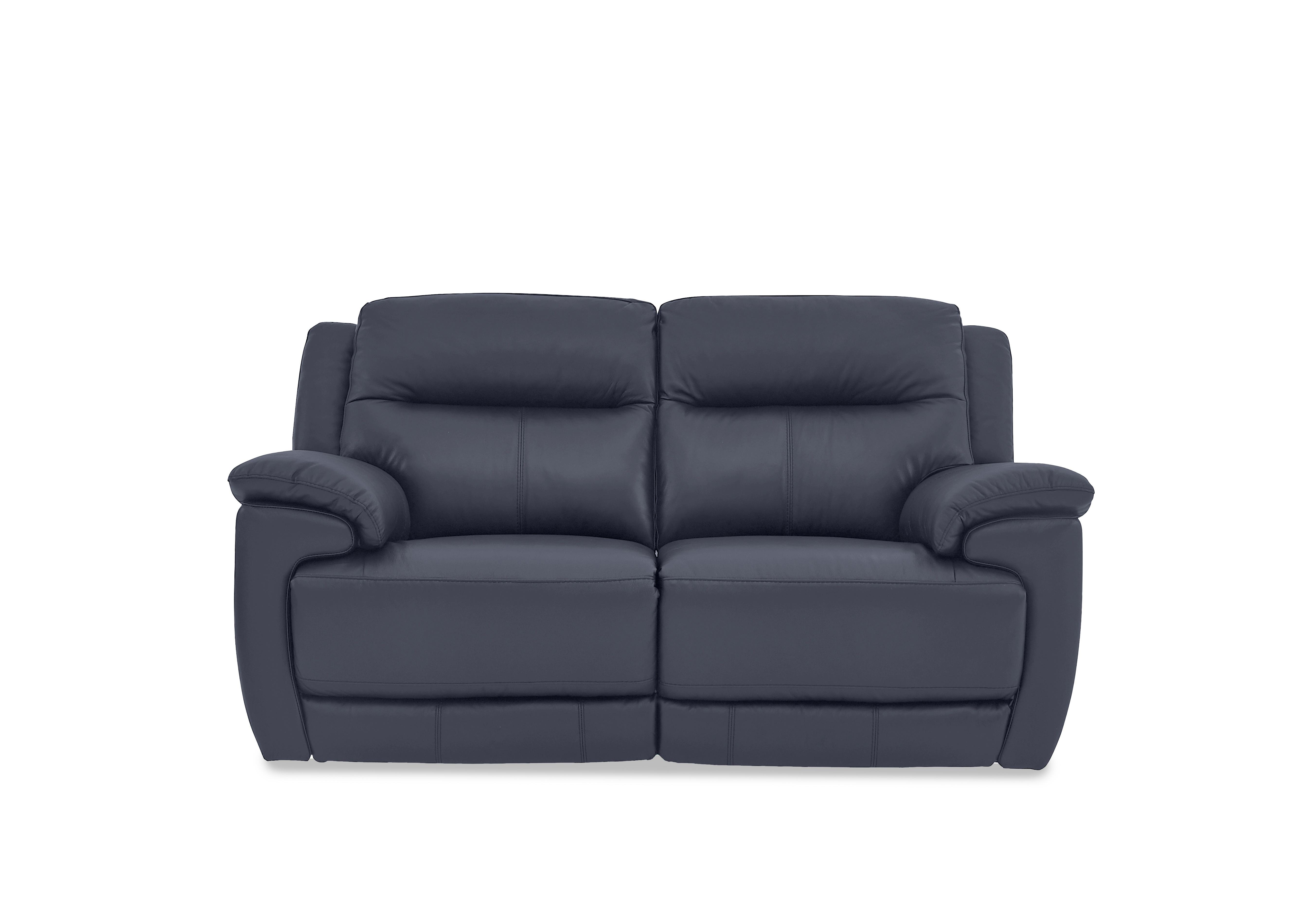 Touch 2 Seater Leather Sofa in Nc-313e Ocean Blue on Furniture Village