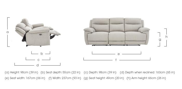 Touch 3 Seater Heavy Duty Fabric Power Recliner Sofa in  on Furniture Village