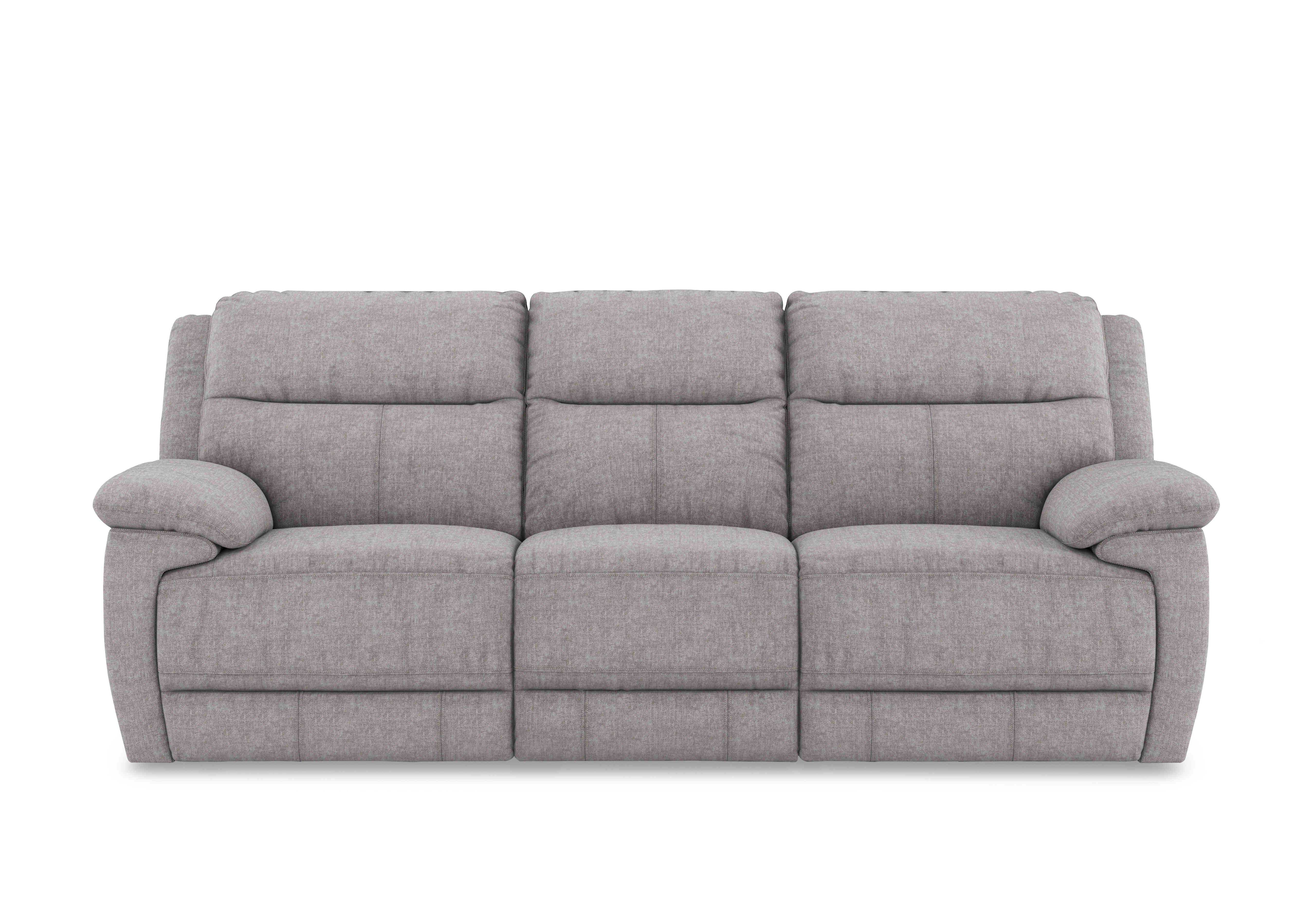 Touch 3 Seater Heavy Duty Fabric Manual Recliner Sofa in Fab-Meo-R27 Pewter on Furniture Village