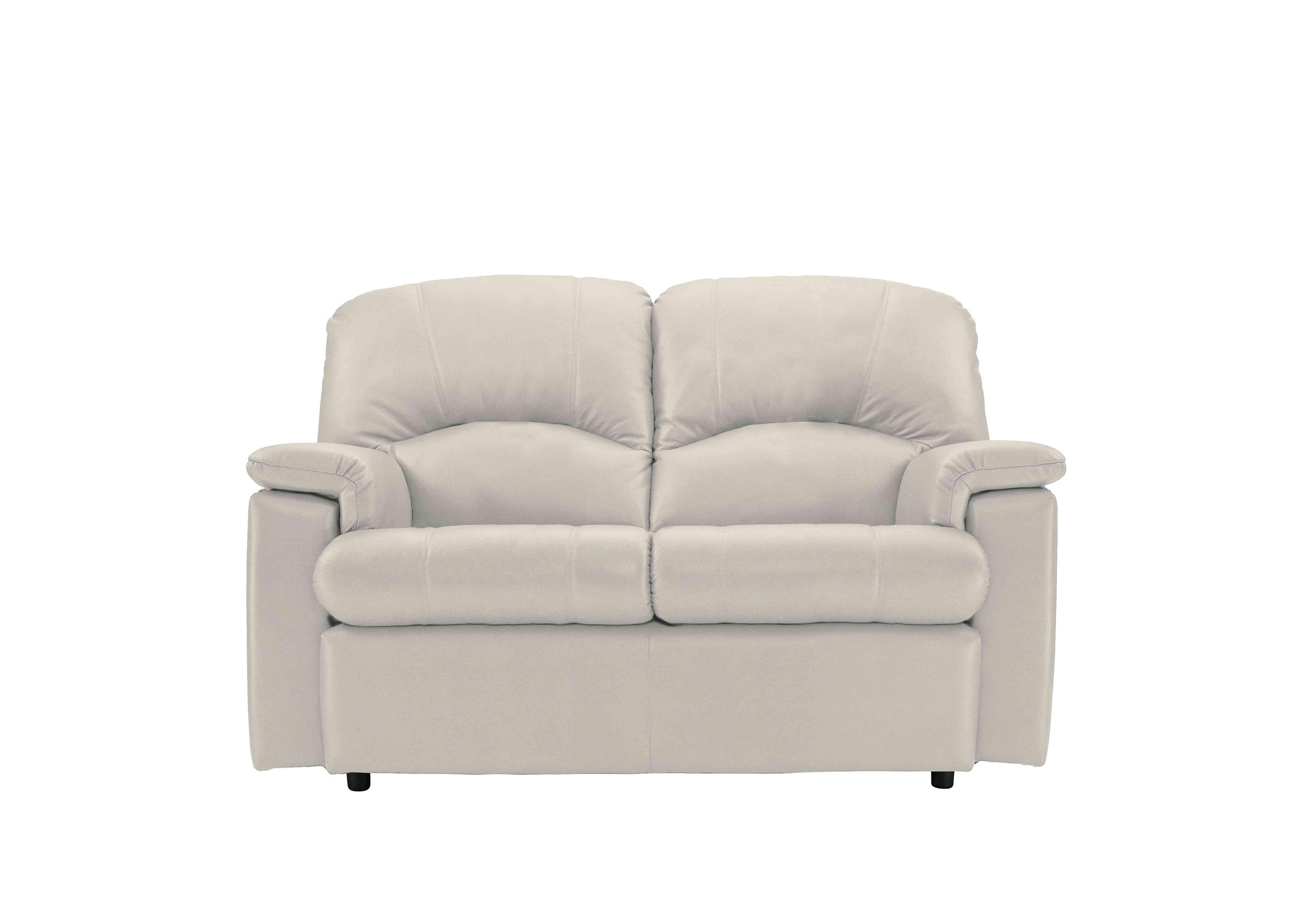 Chloe 2 Seater Leather Sofa in H006 Oxford Light Grey on Furniture Village