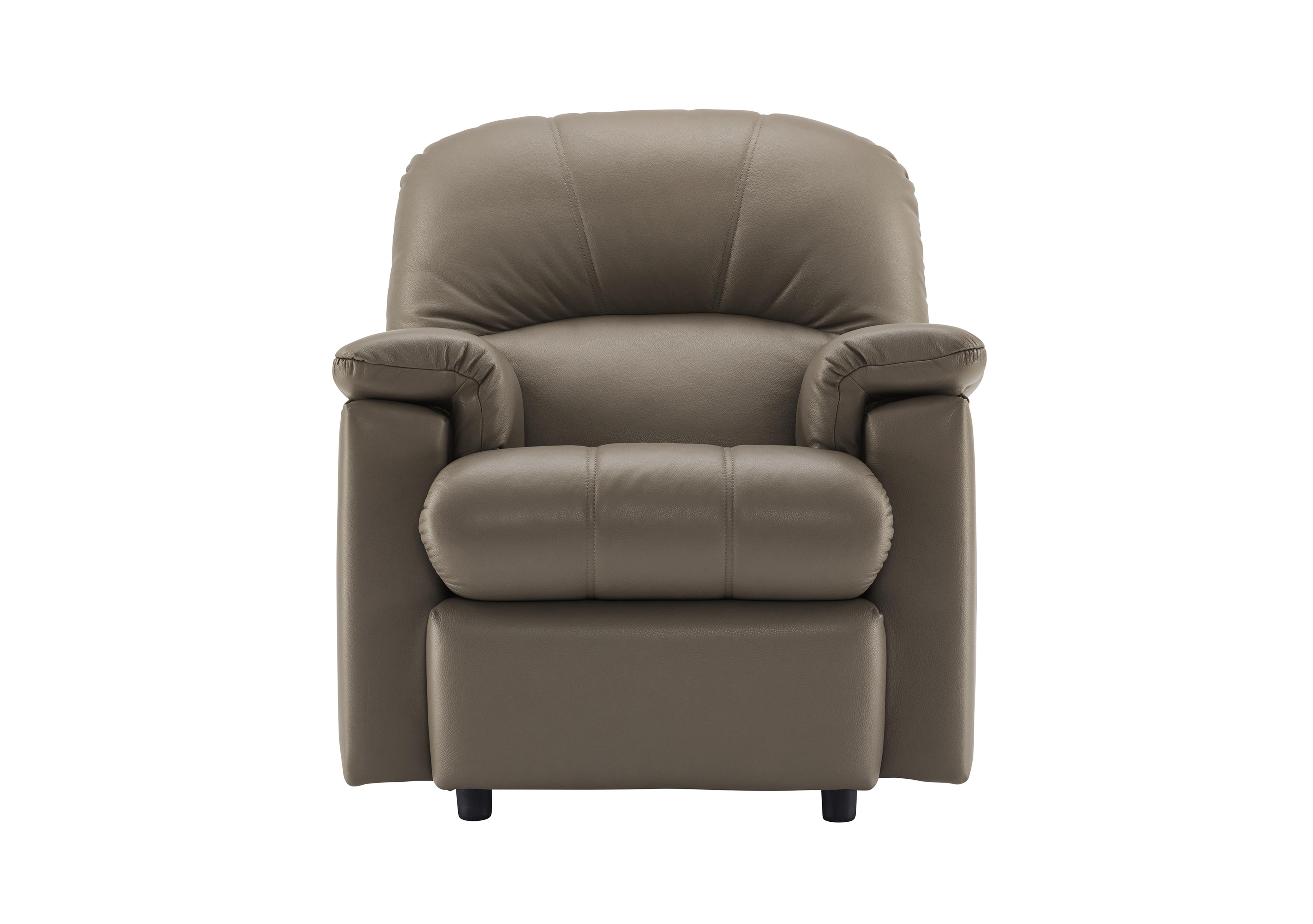 Chloe Small Leather Armchair in P222 Capri Grey on Furniture Village
