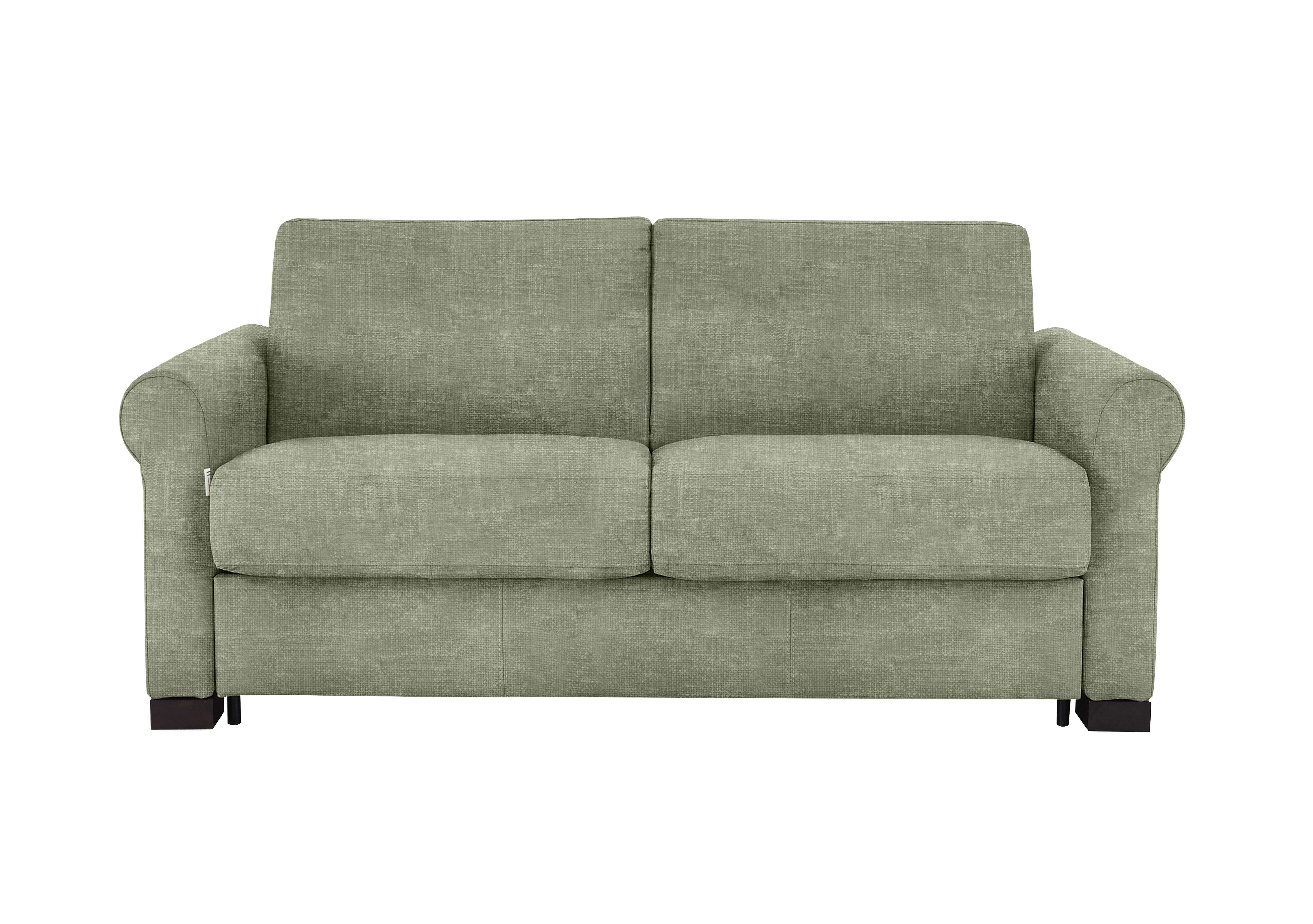 Alcova 2 Seater Fabric Sofa Bed with Scroll Arms in Baobab Muschio 538 on Furniture Village