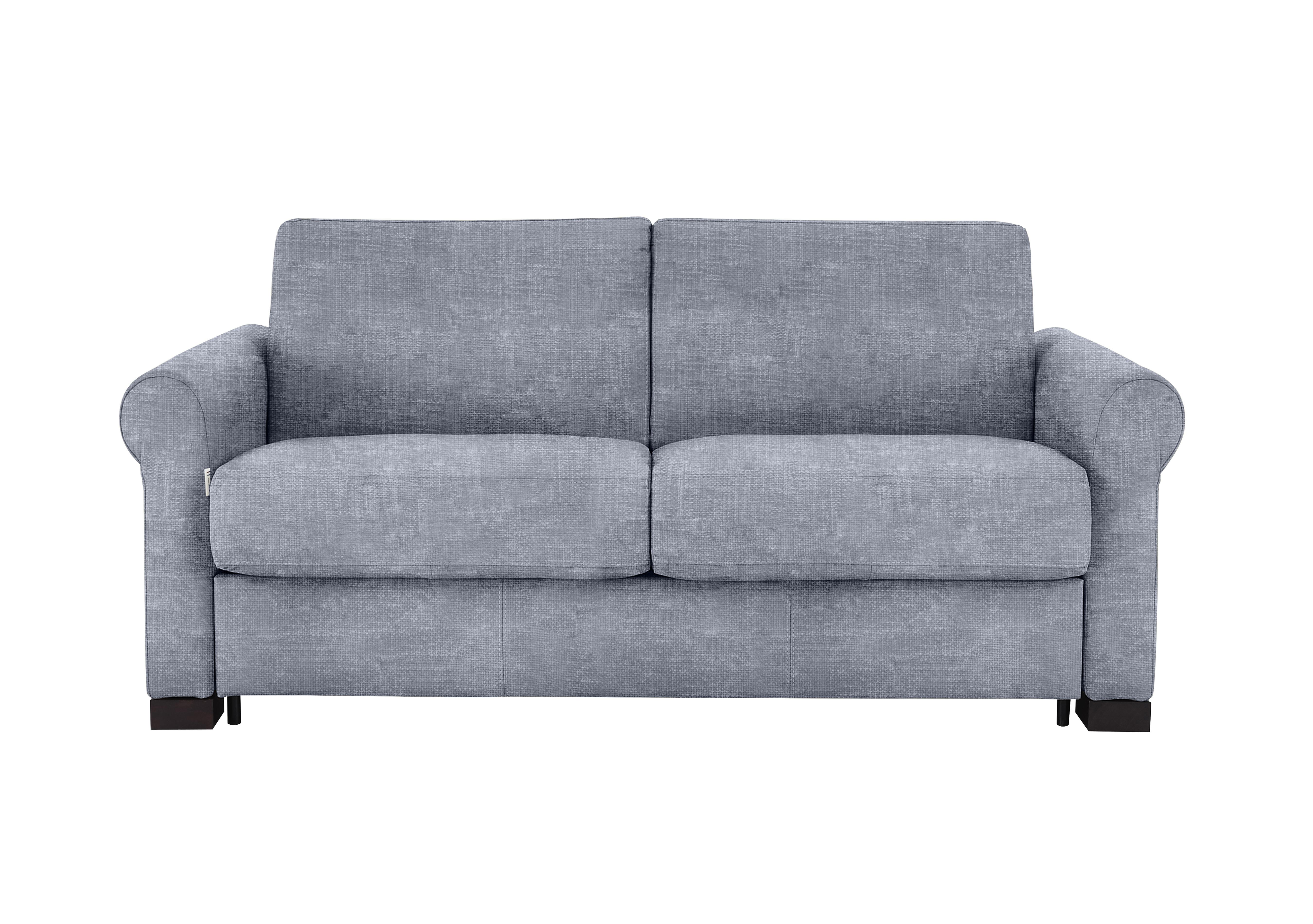 Alcova 2 Seater Fabric Sofa Bed with Scroll Arms in Zoia Baby Blue 9396 on Furniture Village