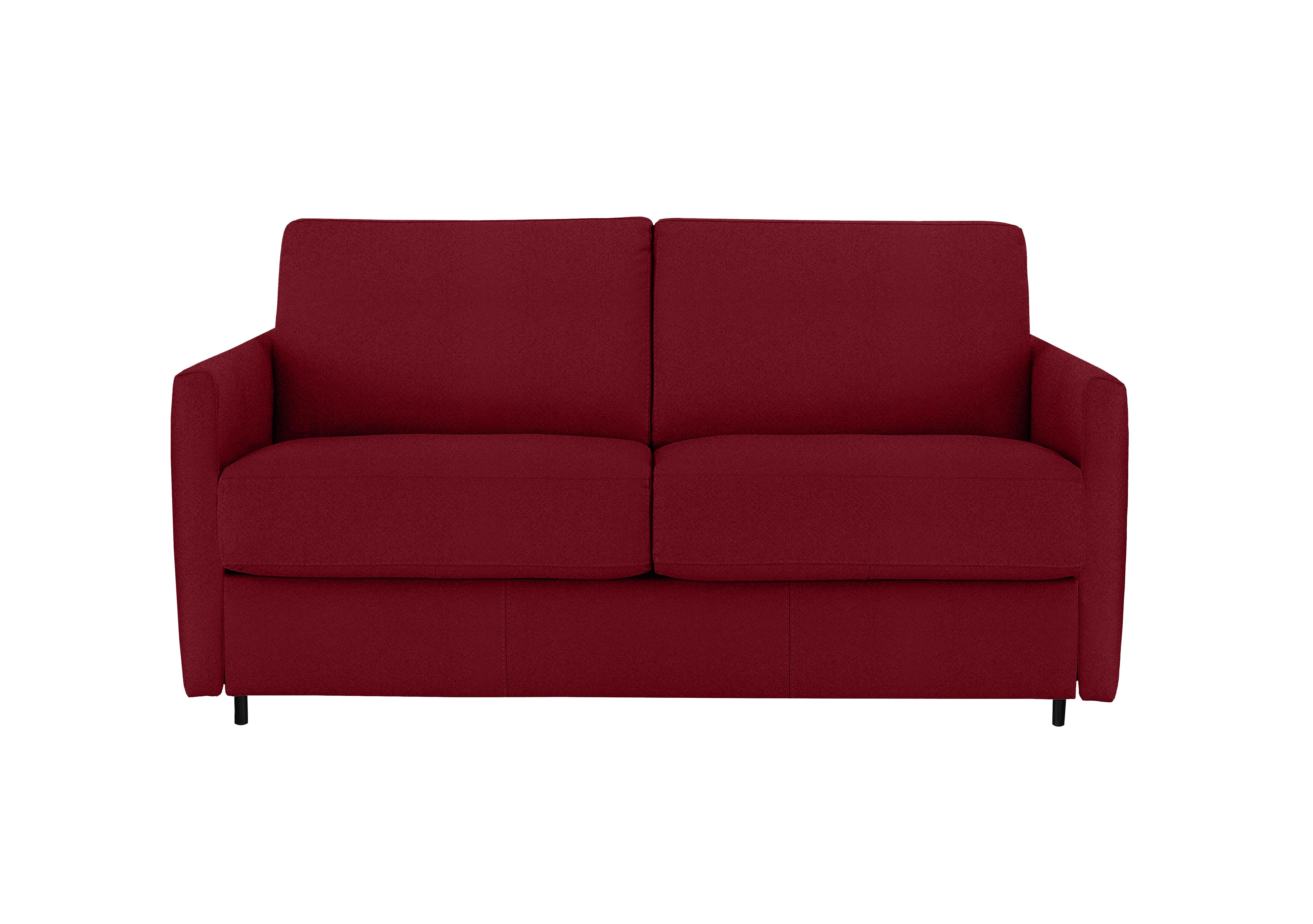 Alcova 2 Seater Fabric Sofa Bed with Slim Arms in Coupe Rosso 305 on Furniture Village