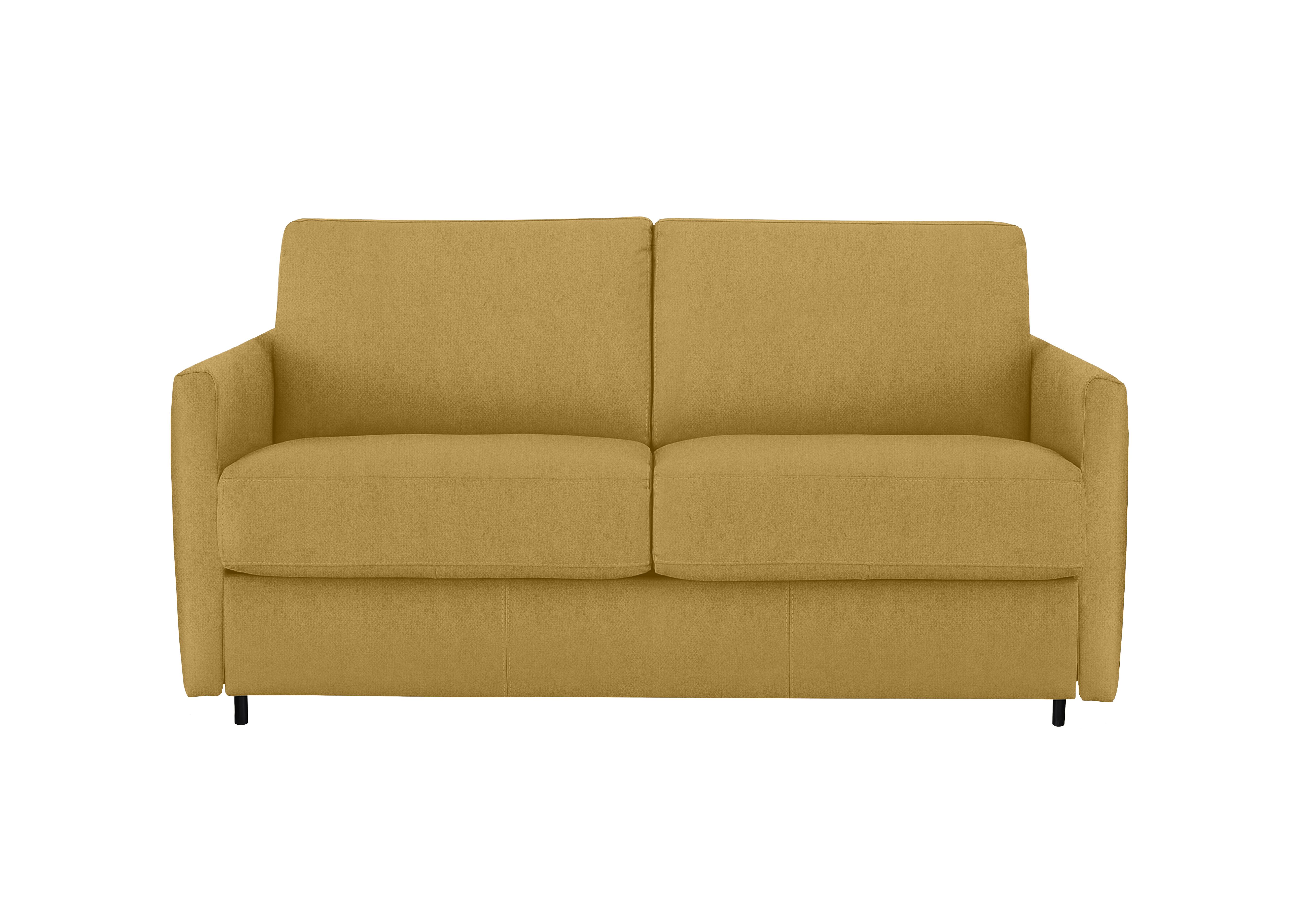 Alcova 2 Seater Fabric Sofa Bed with Slim Arms in Fuente Mostaza on Furniture Village