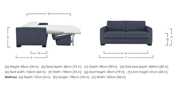Alcova 2.5 Seater Fabric Sofa Bed with Box Arms in  on Furniture Village